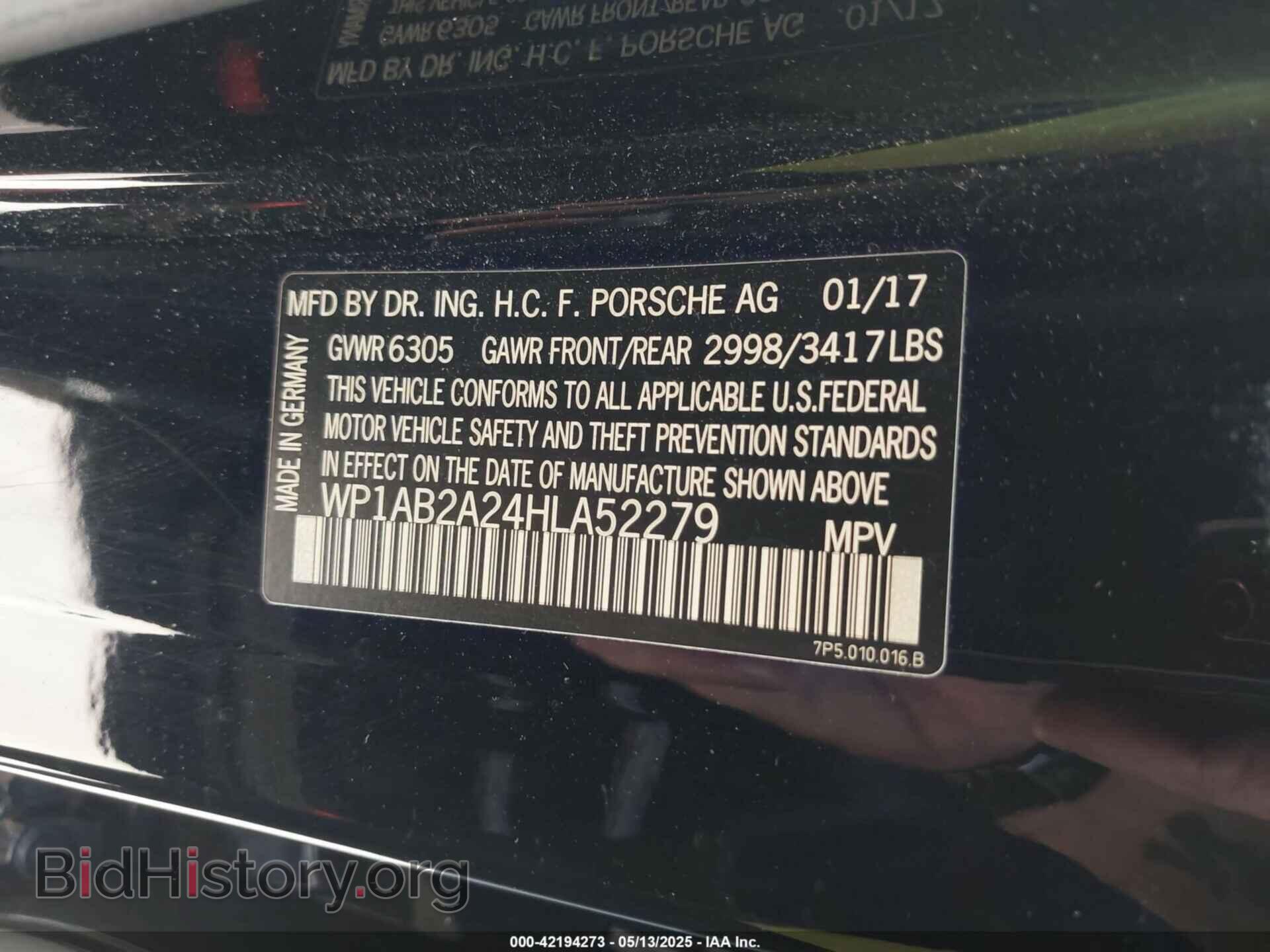 2017 PORSCHE CAYENNE - VIN: WP1AB2A24HLA52279 - Фото 9