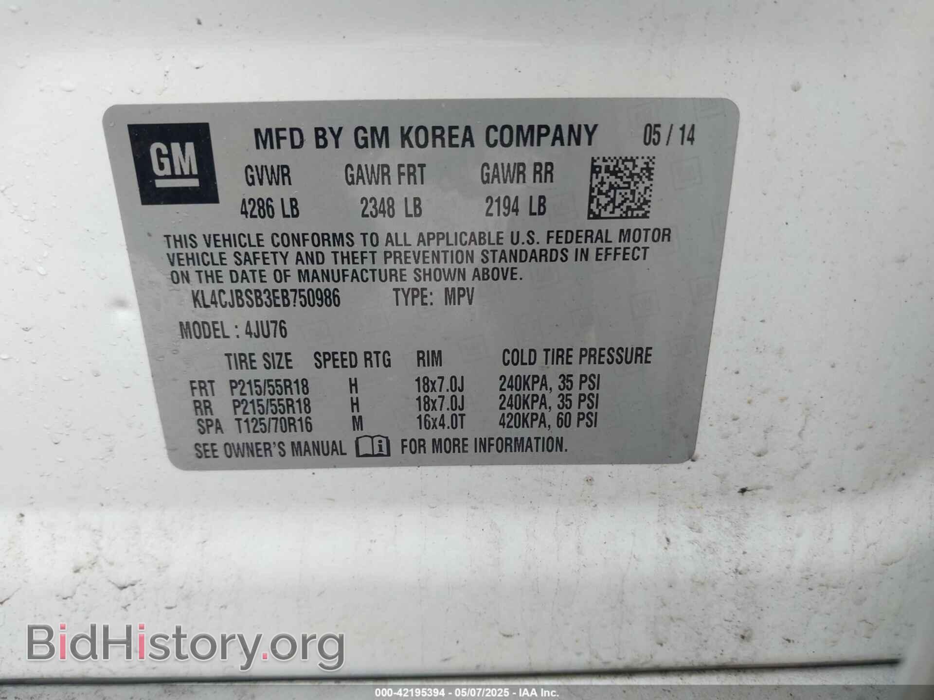2014 BUICK ENCORE - VIN: KL4CJBSB3EB750986 - Photo 9