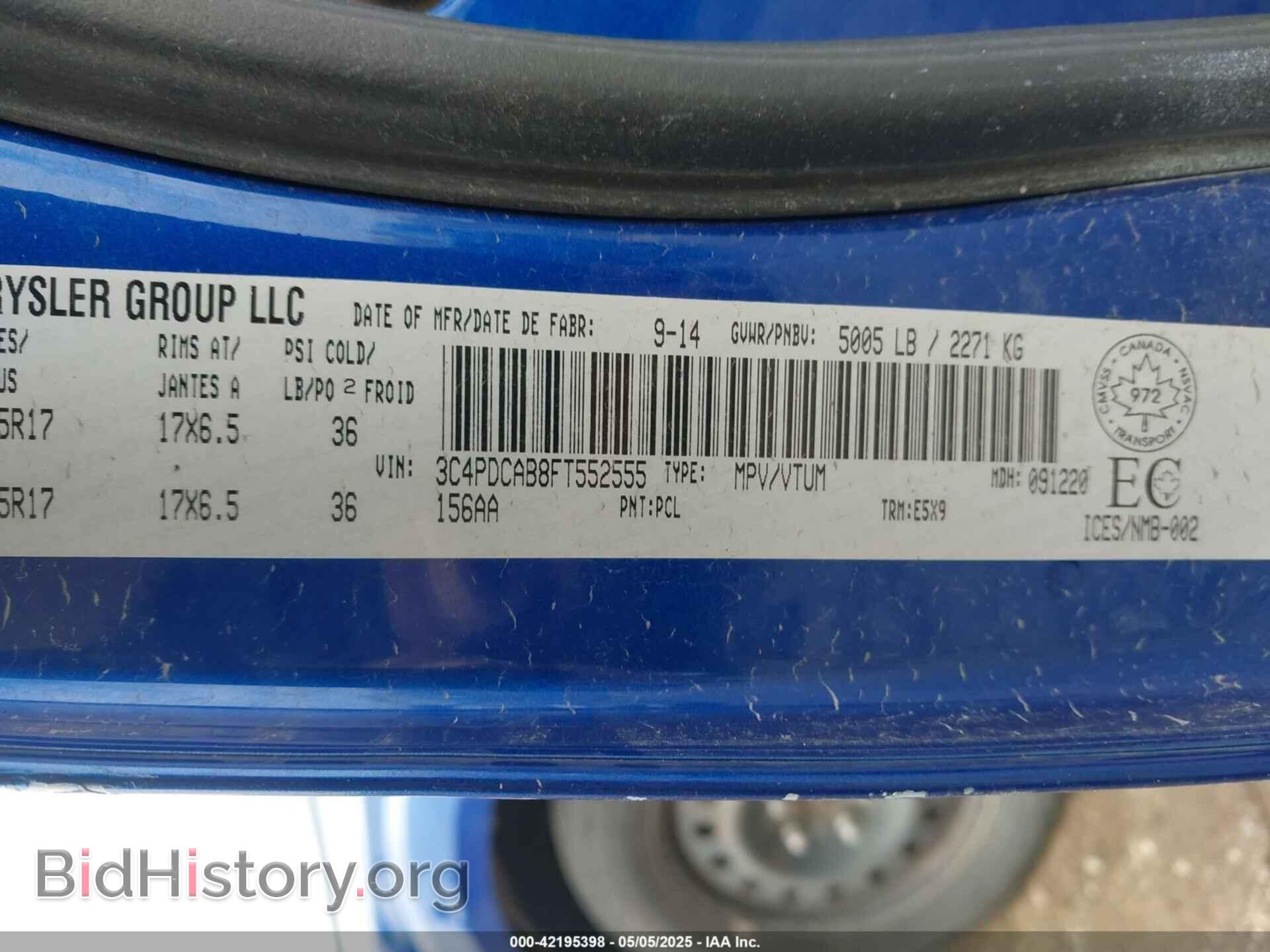 2015 DODGE JOURNEY - VIN: 3C4PDCAB8FT552555 - Photo 9