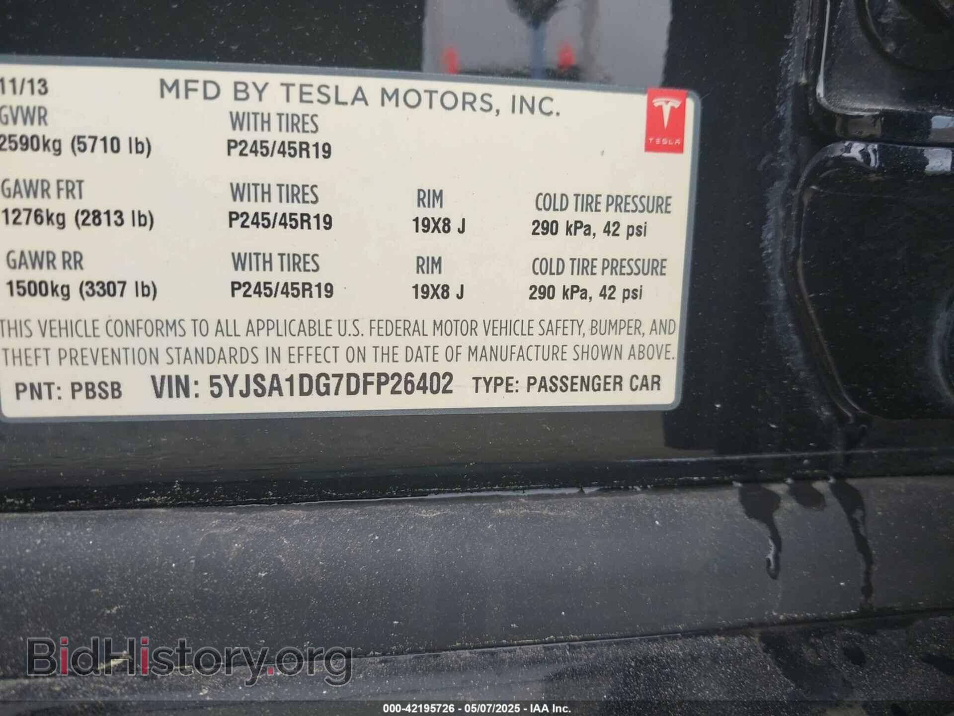 2013 TESLA MODEL S - VIN: 5YJSA1DG7DFP26402 - Photo 9
