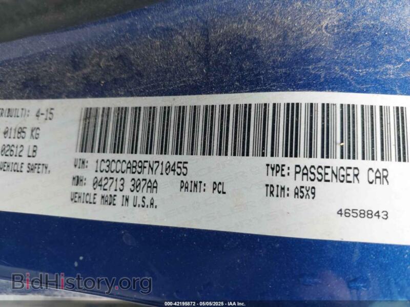 2015 Chrysler 200 (VIN 1C3CCCAB9FN710455) — фото 9 из 12