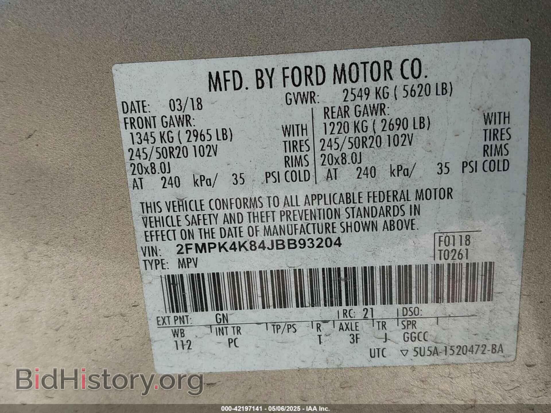 2018 FORD EDGE - VIN: 2FMPK4K84JBB93204 - Фото 9