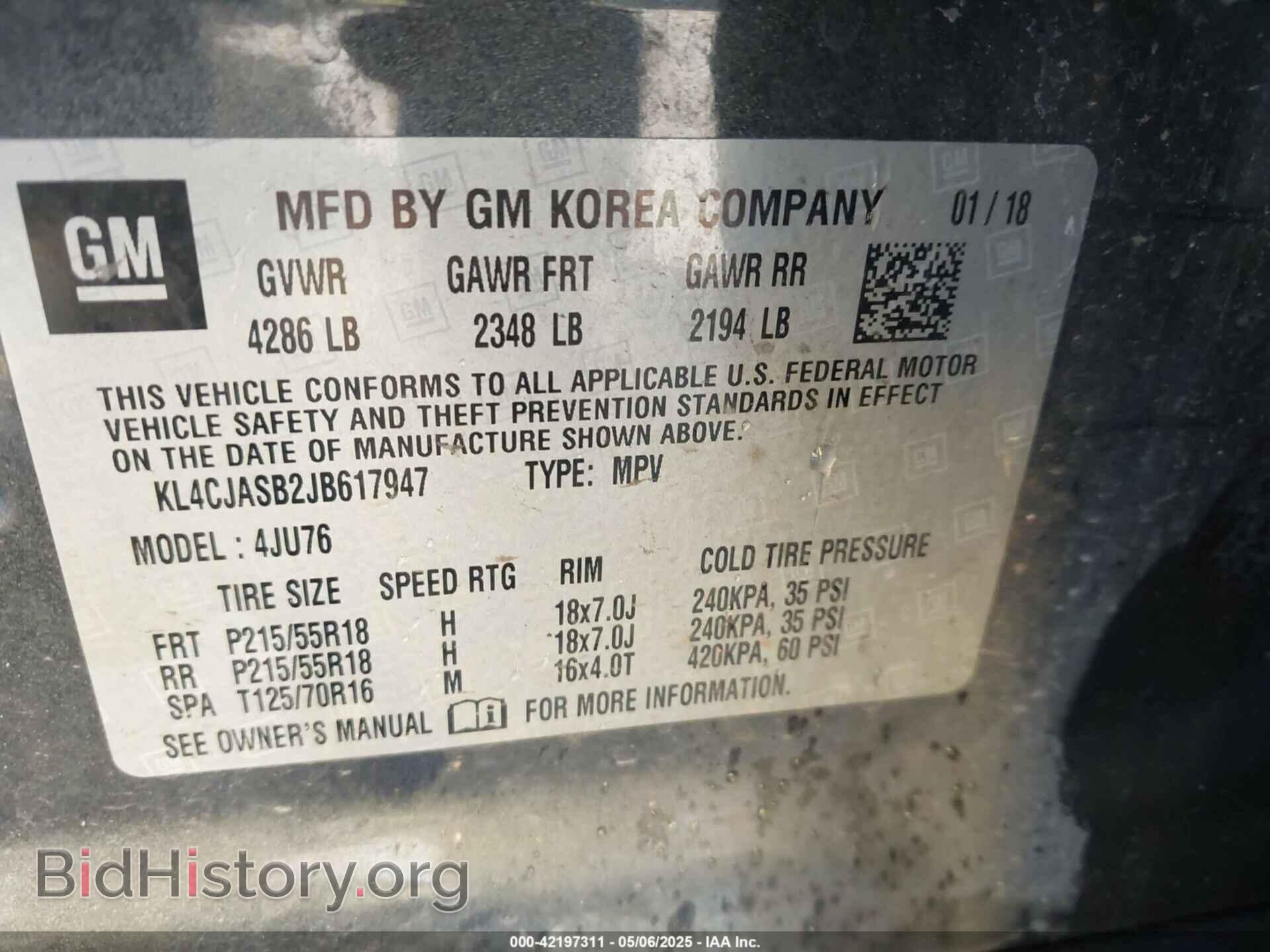2018 BUICK ENCORE - VIN: KL4CJASB2JB617947 - Photo 9