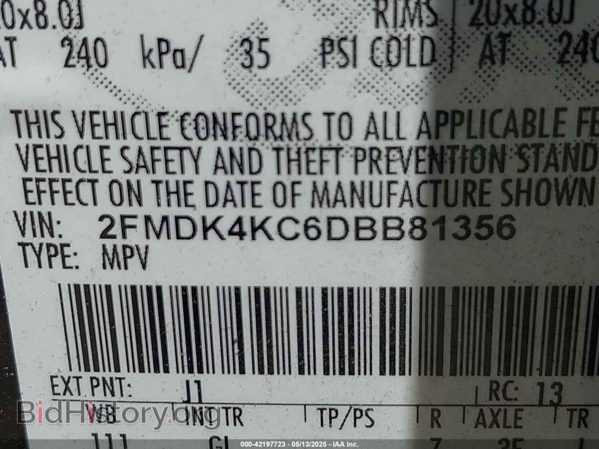 2013 FORD EDGE - VIN: 2FMDK4KC6DBB81356 - Photo 9