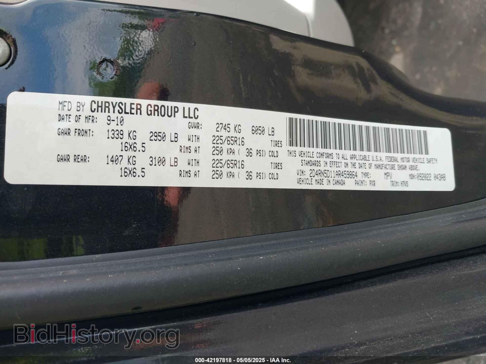 2010 DODGE GRAND CARAVAN - VIN: 2D4RN5D11AR459864 - Фото 9