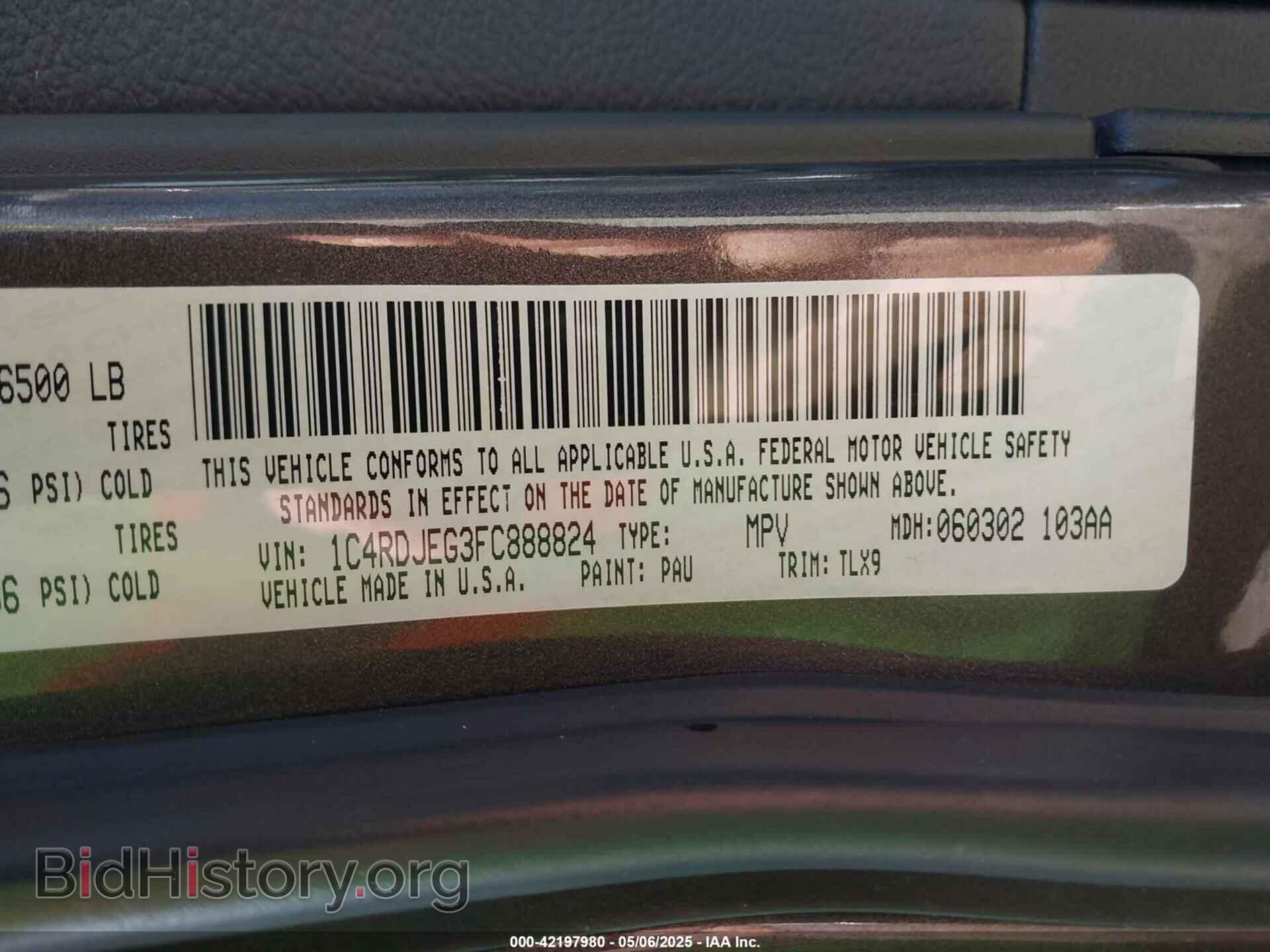 2015 DODGE DURANGO - VIN: 1C4RDJEG3FC888824 - Photo 9
