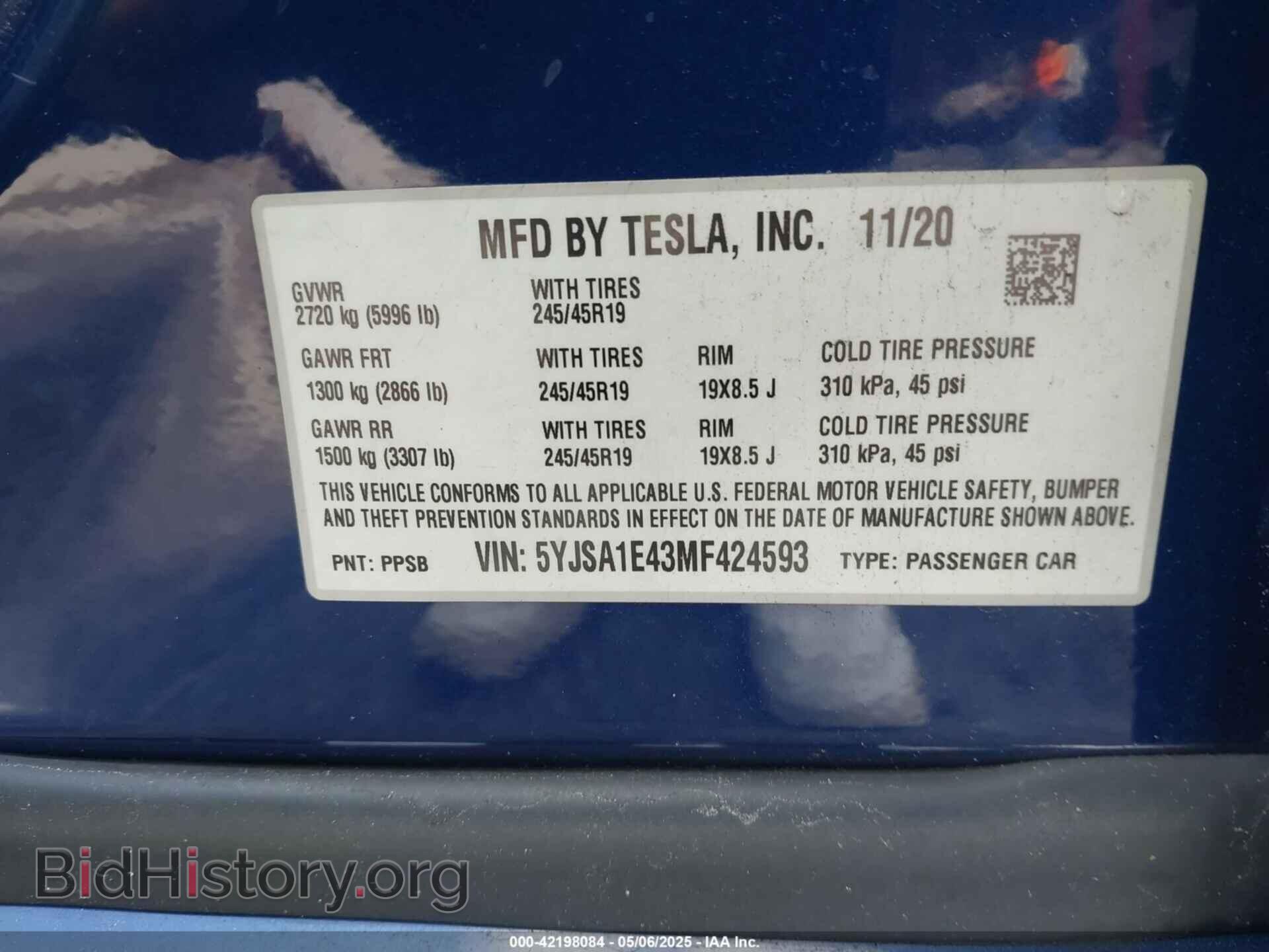 2021 TESLA MODEL S - VIN: 5YJSA1E43MF424593 - Photo 9
