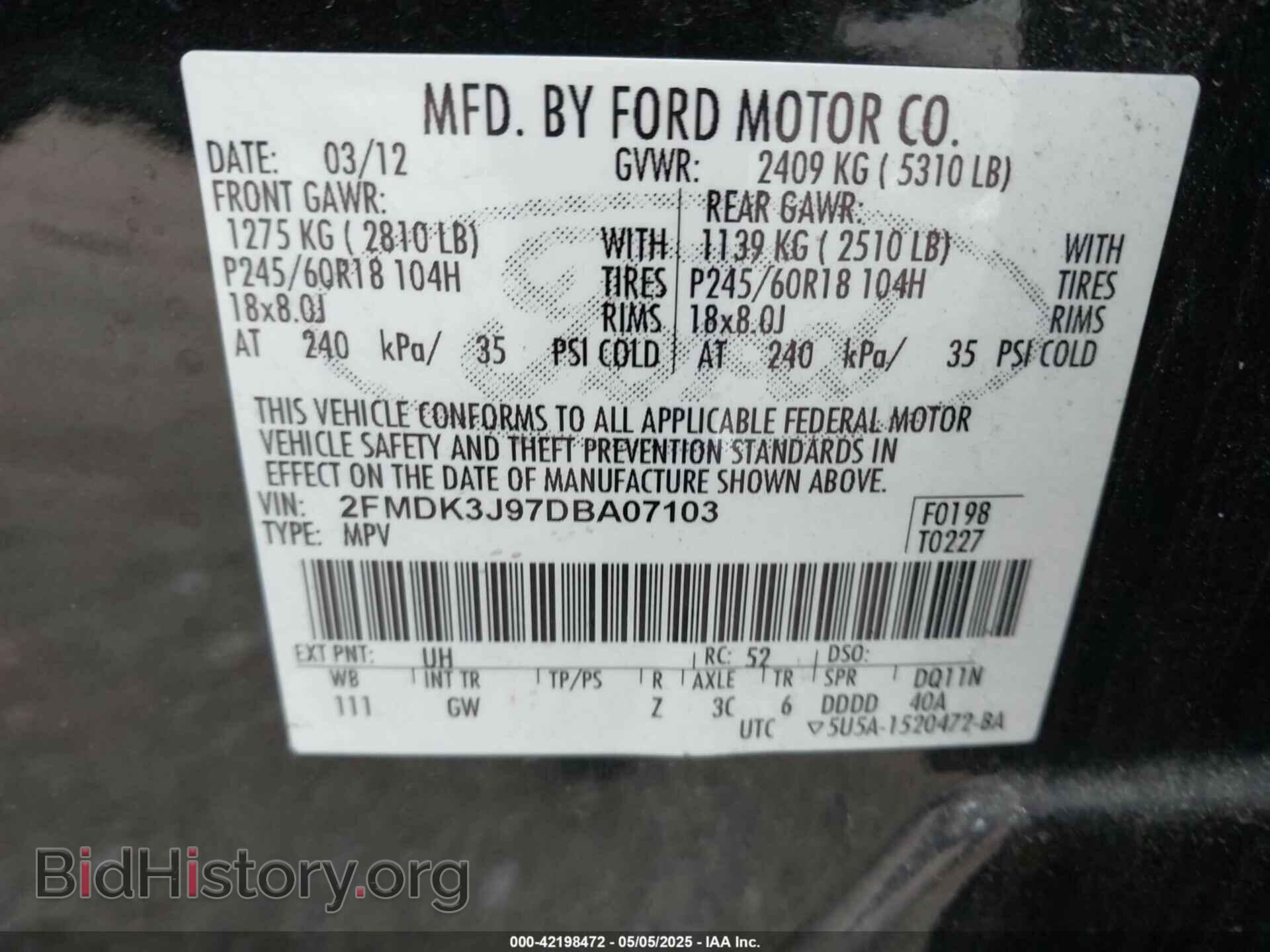 2013 FORD EDGE - VIN: 2FMDK3J97DBA07103 - Photo 9