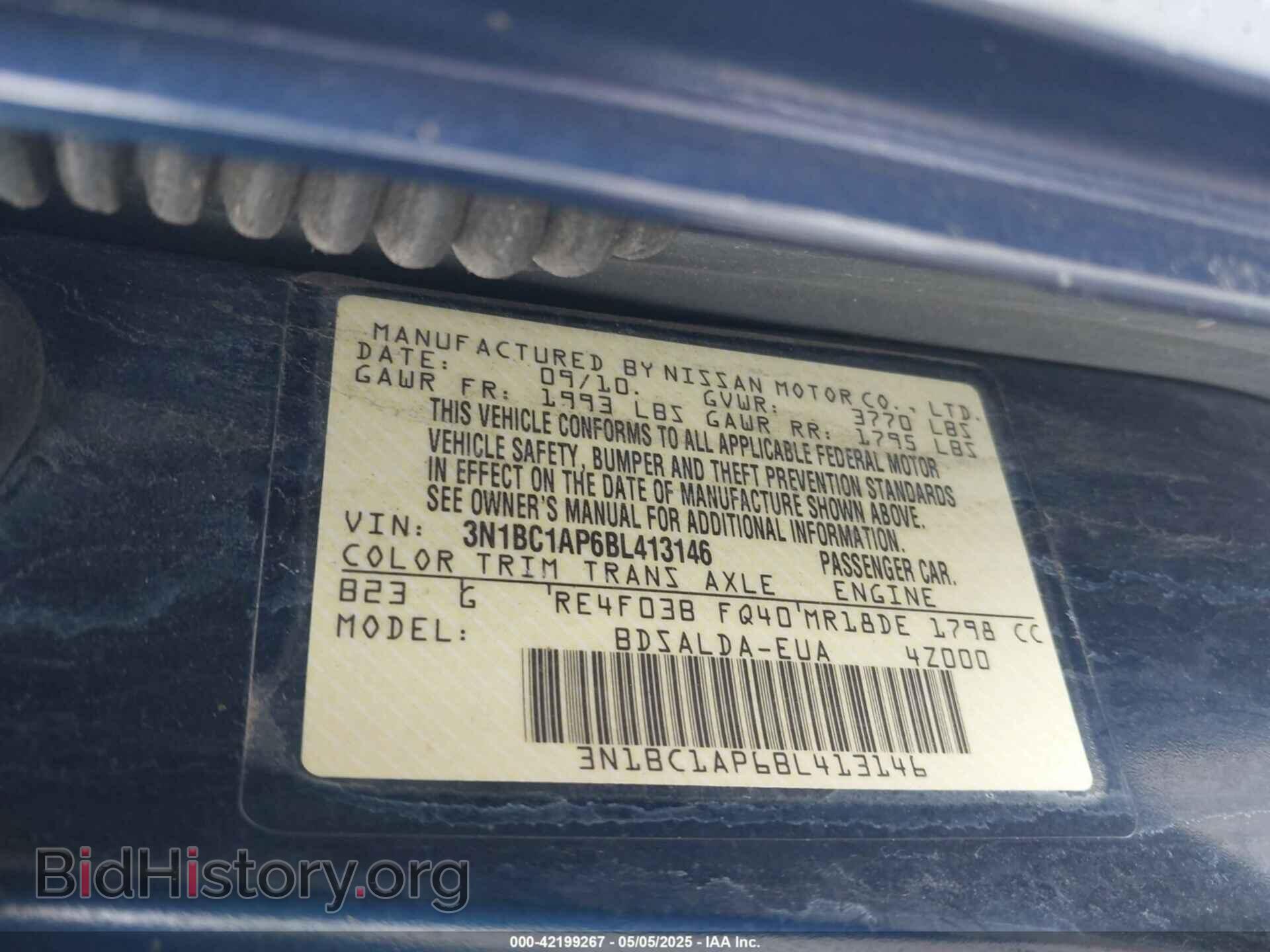 2011 NISSAN VERSA - VIN: 3N1BC1AP6BL413146 - Фото 9