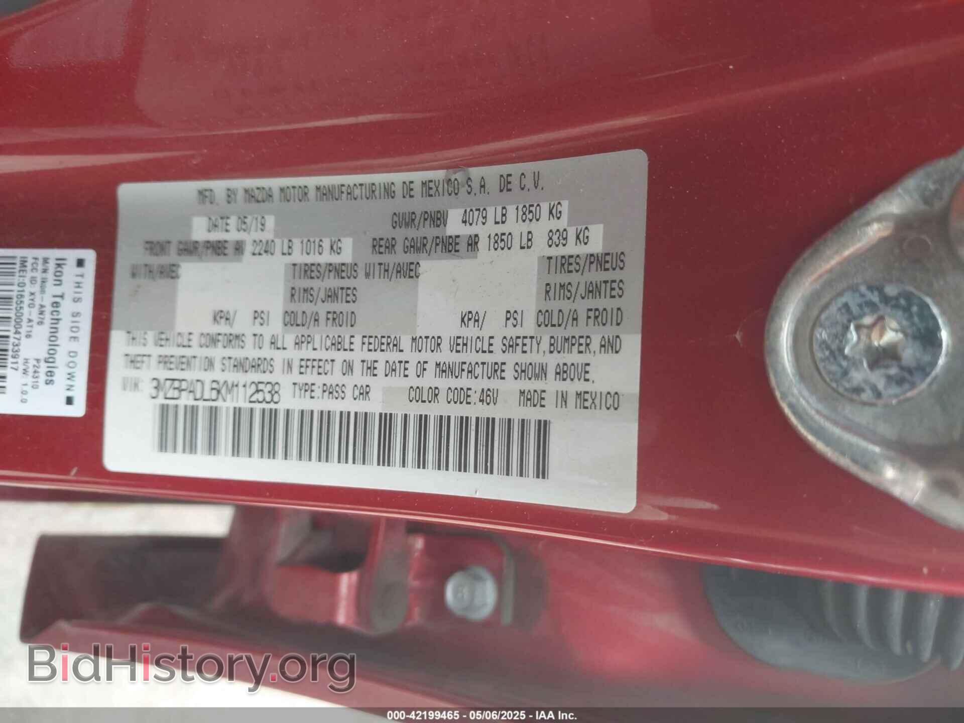 2019 MAZDA MAZDA3 - VIN: 3MZBPADL6KM112538 - Фото 9