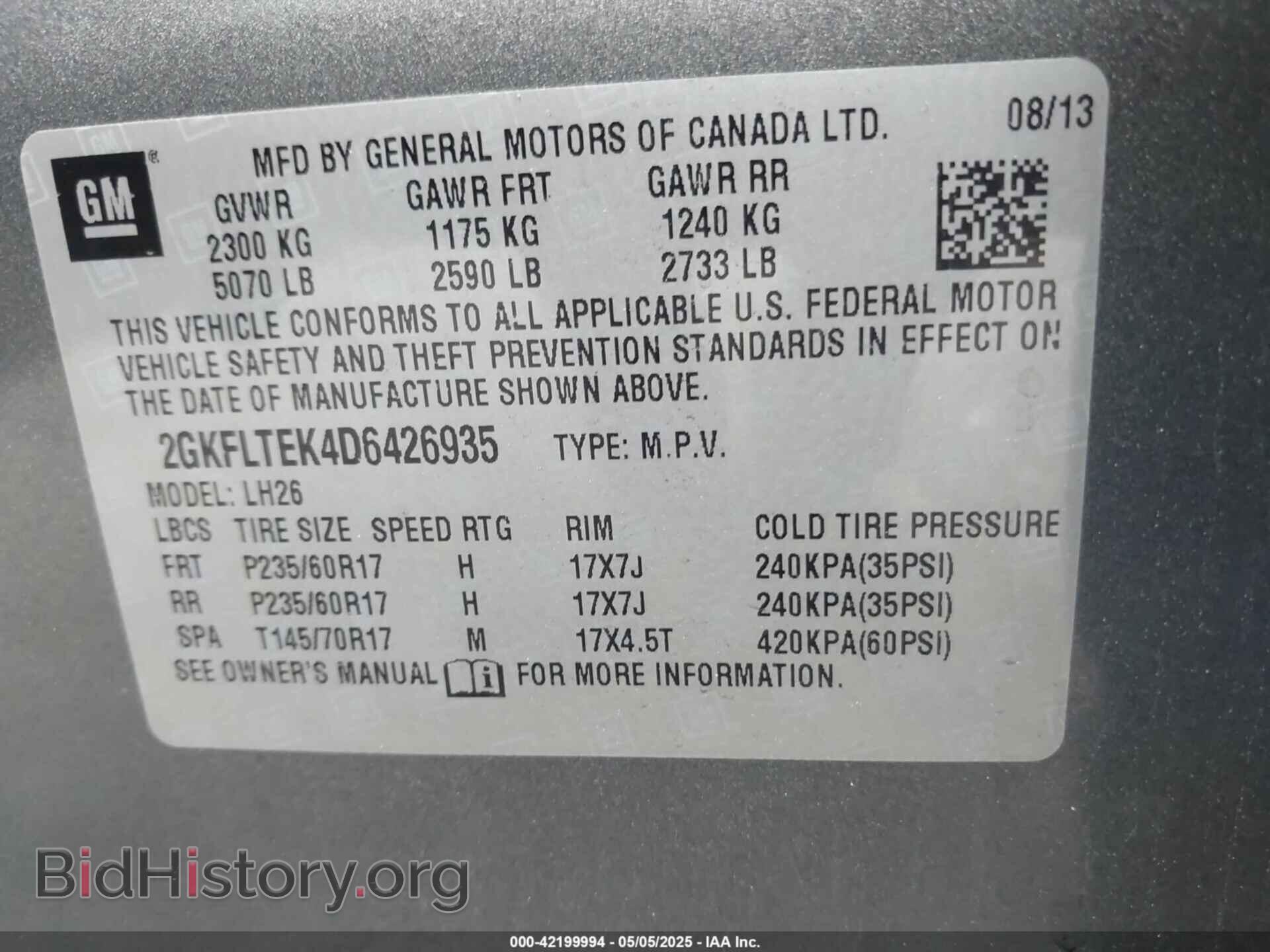 2013 GMC TERRAIN - VIN: 2GKFLTEK4D6426935 - Photo 9