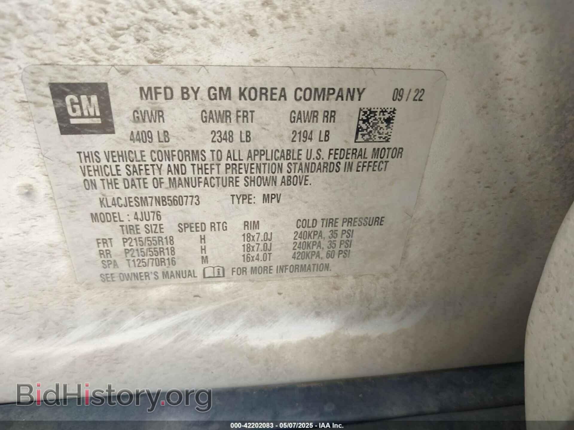 2022 BUICK ENCORE - VIN: KL4CJESM7NB560773 - Фото 9