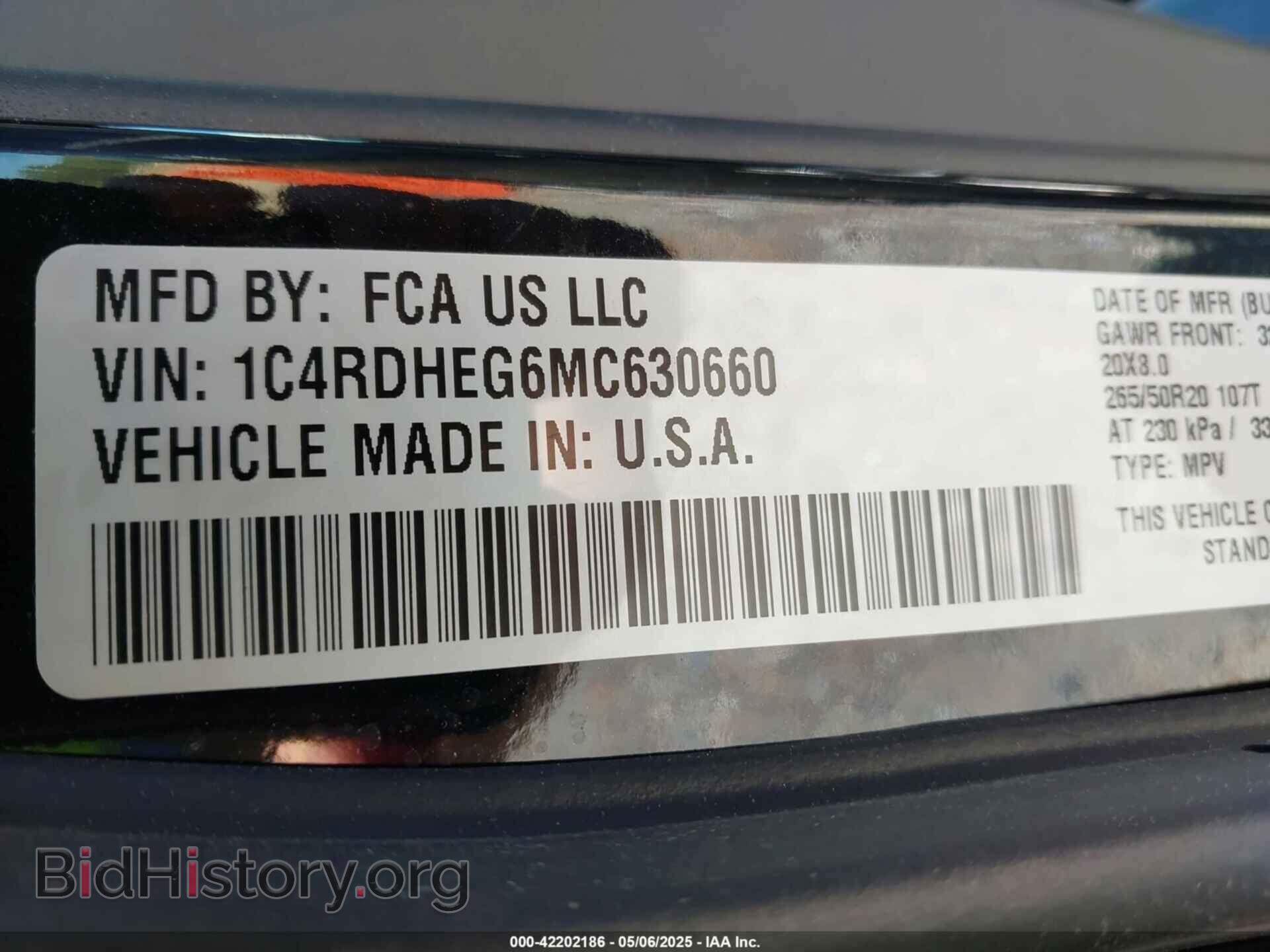 2021 DODGE DURANGO - VIN: 1C4RDHEG6MC630660 - Фото 9