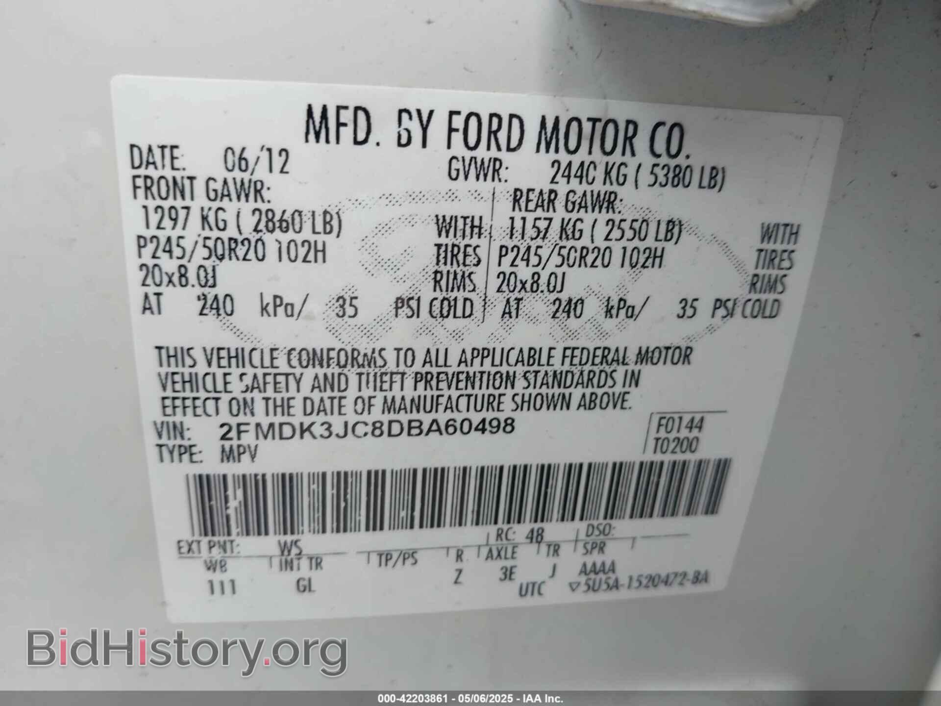 2013 FORD EDGE - VIN: 2FMDK3JC8DBA60498 - Photo 9