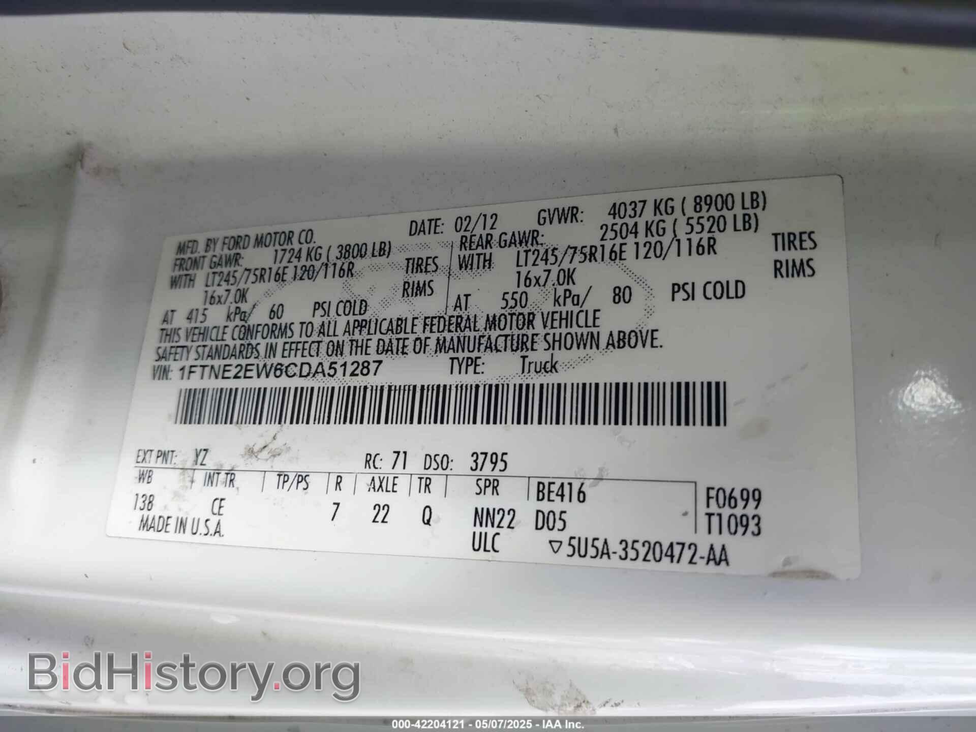 2012 FORD E-250 - VIN: 1FTNE2EW6CDA51287 - Photo 9