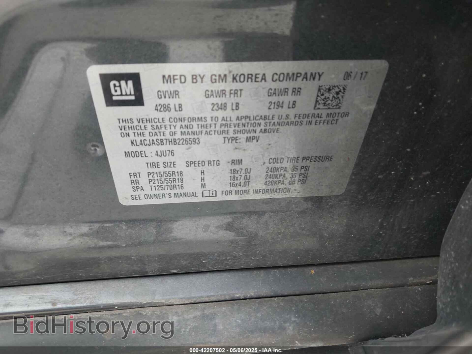2017 BUICK ENCORE - VIN: KL4CJASB7HB226593 - Photo 9
