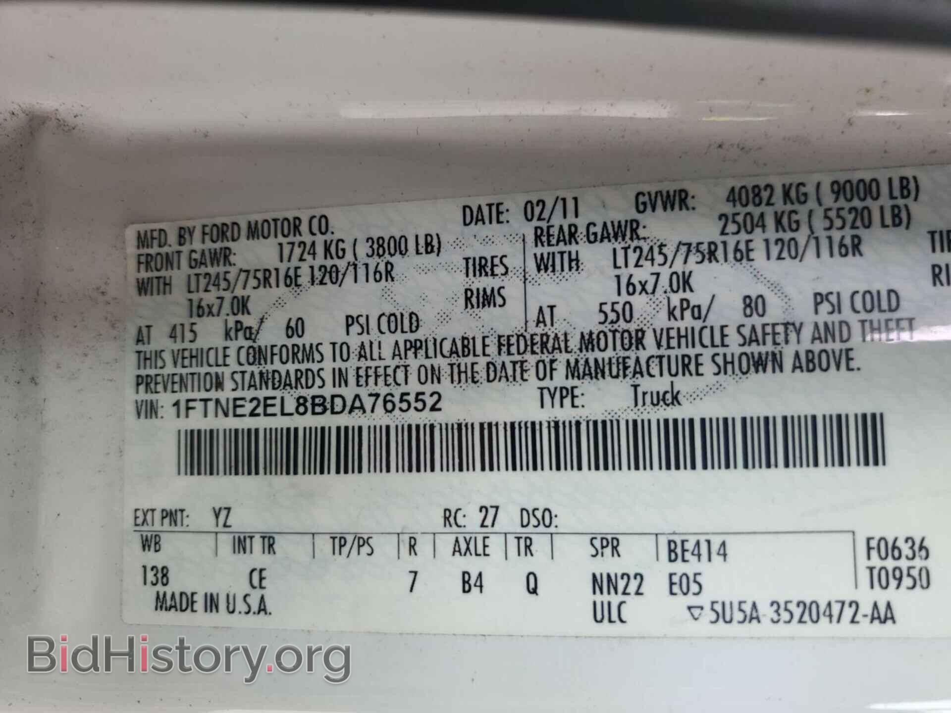 2011 FORD ECONOLINE - VIN: 1FTNE2EL8BDA76552 - Photo 13