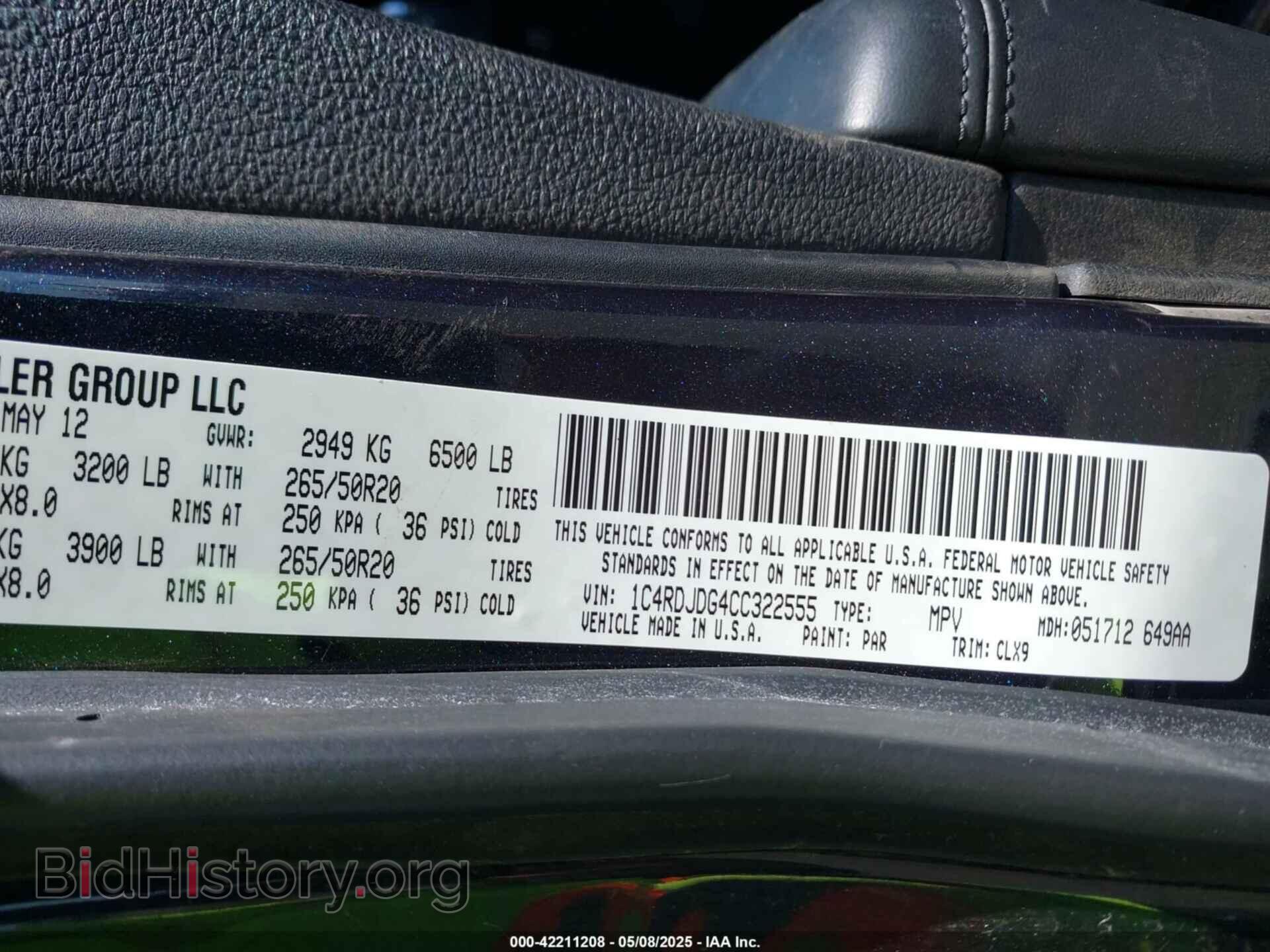 2012 DODGE DURANGO - VIN: 1C4RDJDG4CC322555 - Photo 9