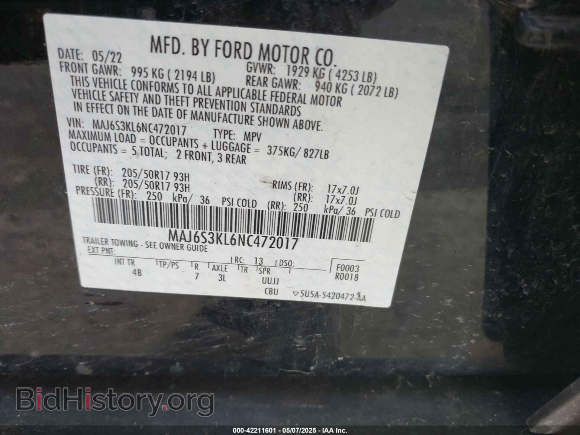 2022 FORD ECOSPORT - VIN: MAJ6S3KL6NC472017 - Photo 9