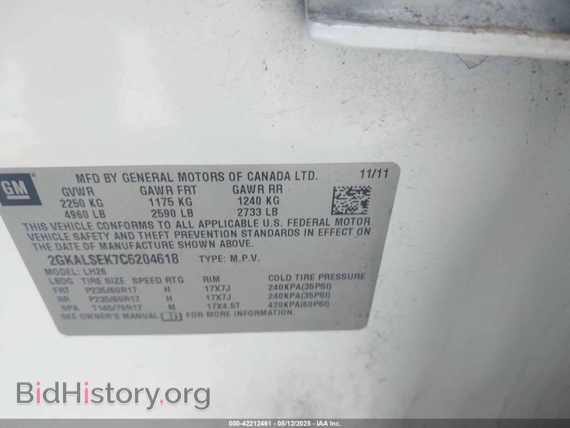 2012 GMC TERRAIN - VIN: 2GKALSEK7C6204618 - Photo 9