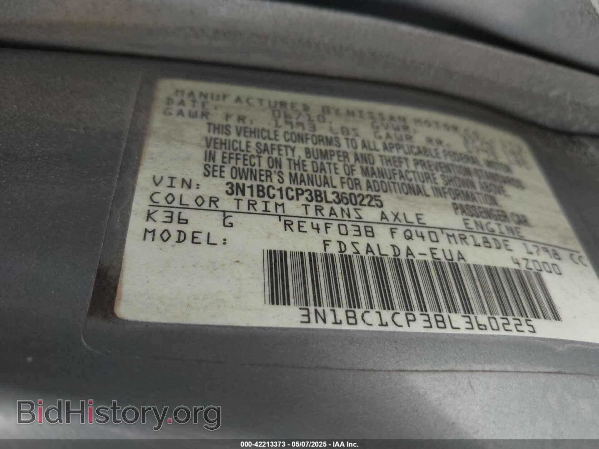 2011 NISSAN VERSA - VIN: 3N1BC1CP3BL360225 - Фото 9