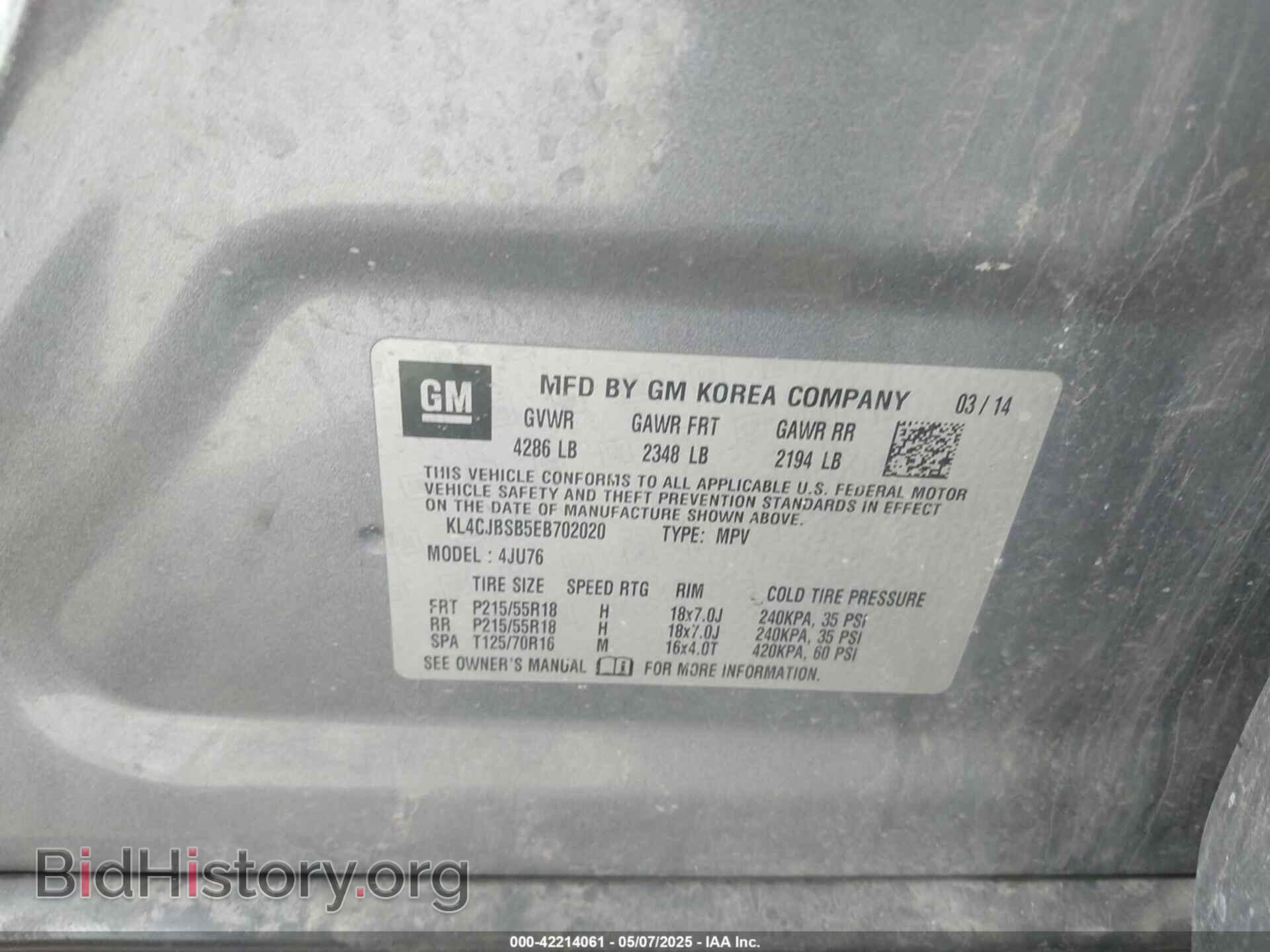 2014 BUICK ENCORE - VIN: KL4CJBSB5EB702020 - Photo 9