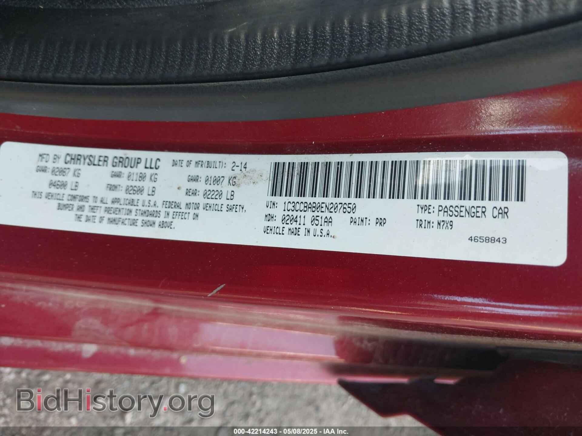 2014 CHRYSLER 200 - VIN: 1C3CCBAB0EN207650 - Фото 9