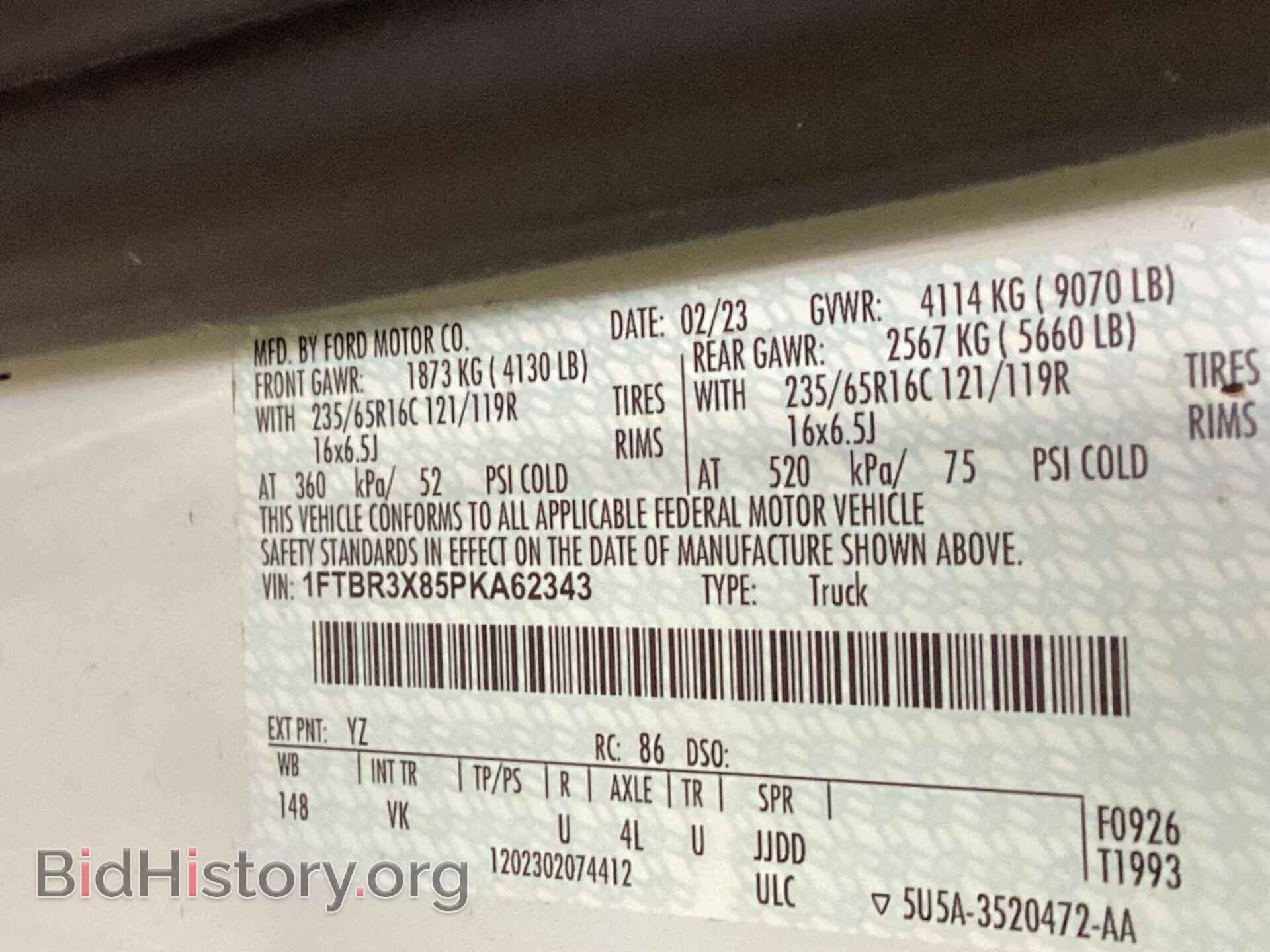2023 FORD TRANSIT - VIN: 1FTBR3X85PKA62343 - Фото 16