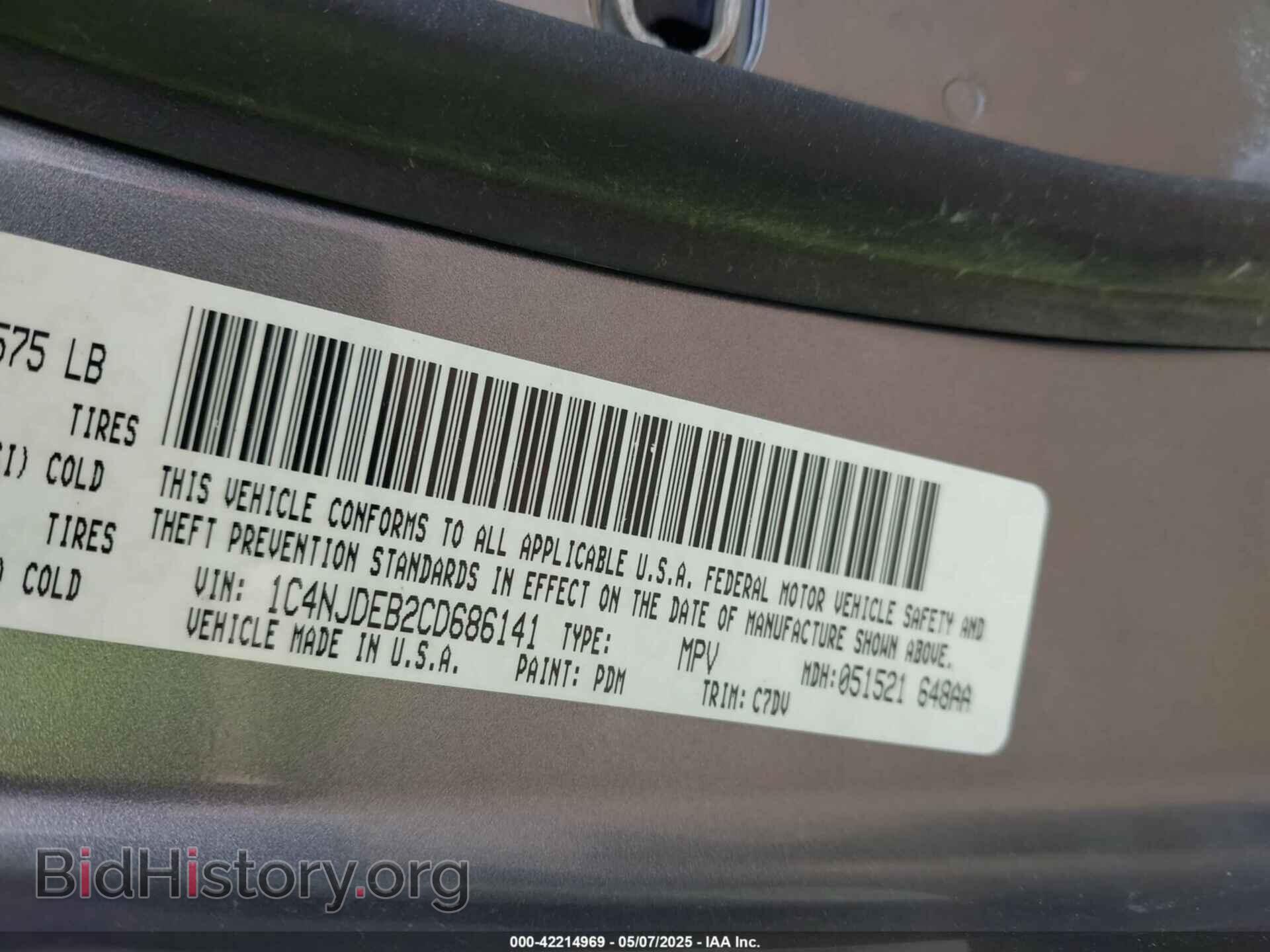 2012 JEEP COMPASS - VIN: 1C4NJDEB2CD686141 - Photo 9