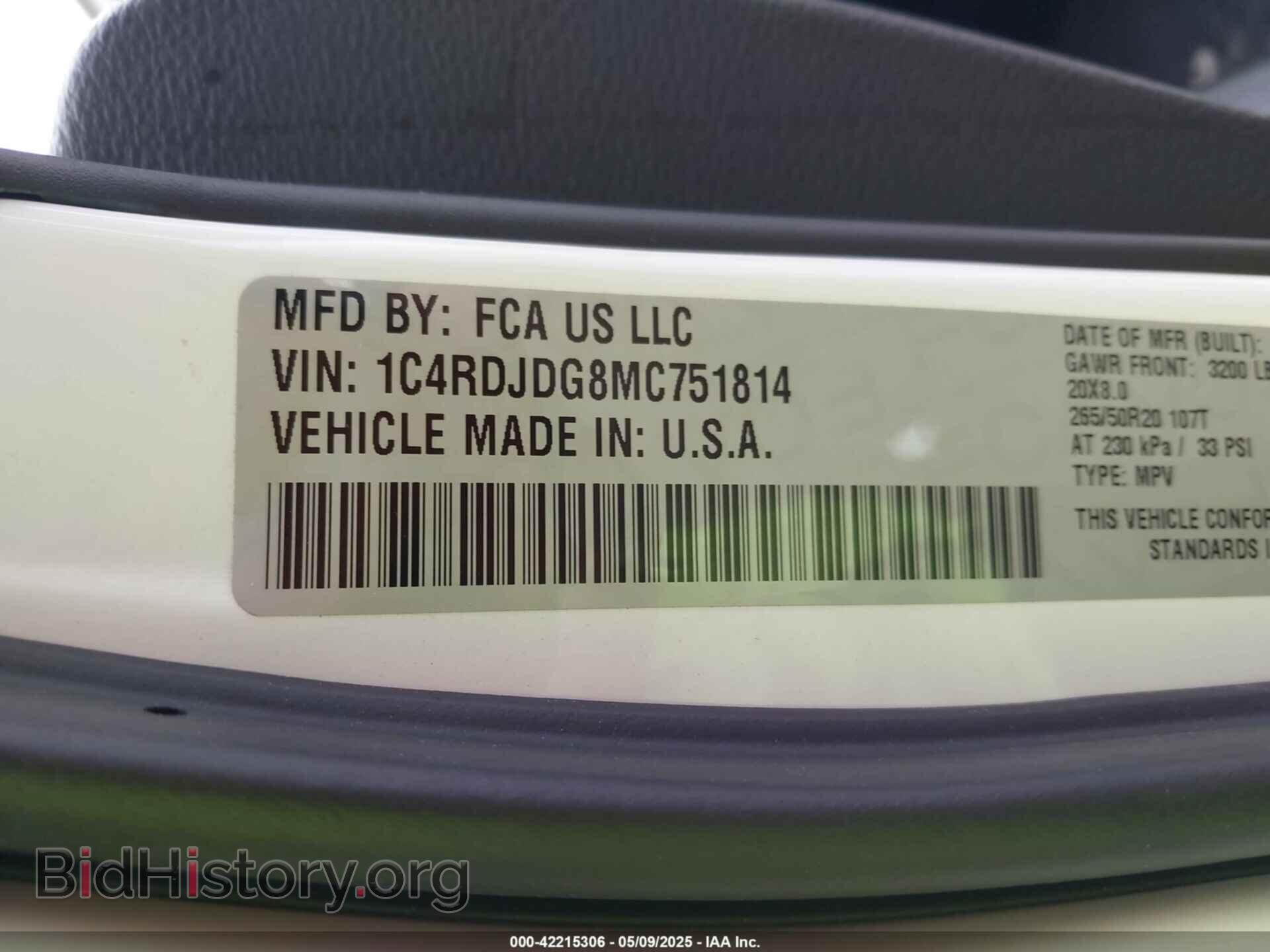 2021 DODGE DURANGO - VIN: 1C4RDJDG8MC751814 - Photo 9