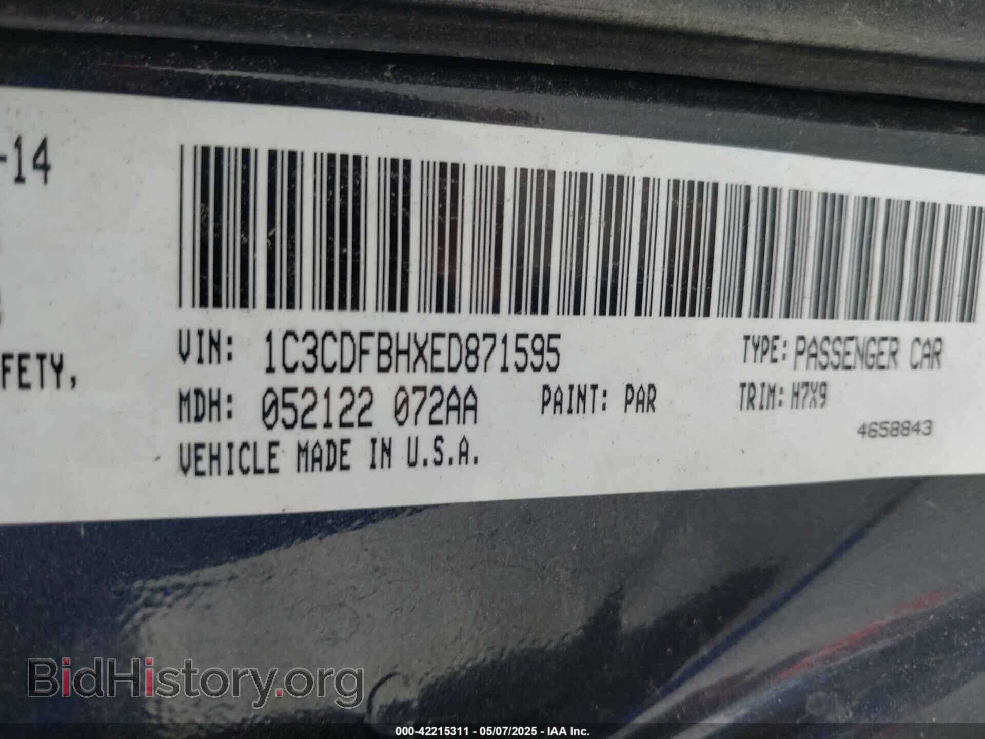2014 DODGE DART - VIN: 1C3CDFBHXED871595 - Фото 9