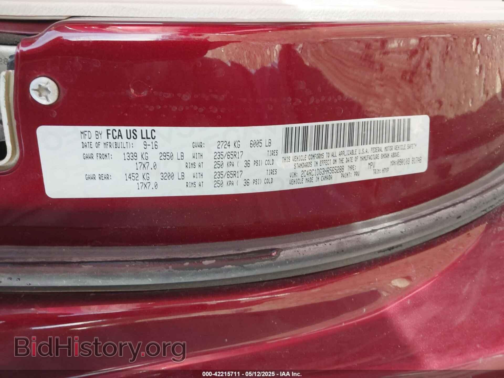 2017 CHRYSLER PACIFICA - VIN: 2C4RC1DG3HR565288 - Photo 9