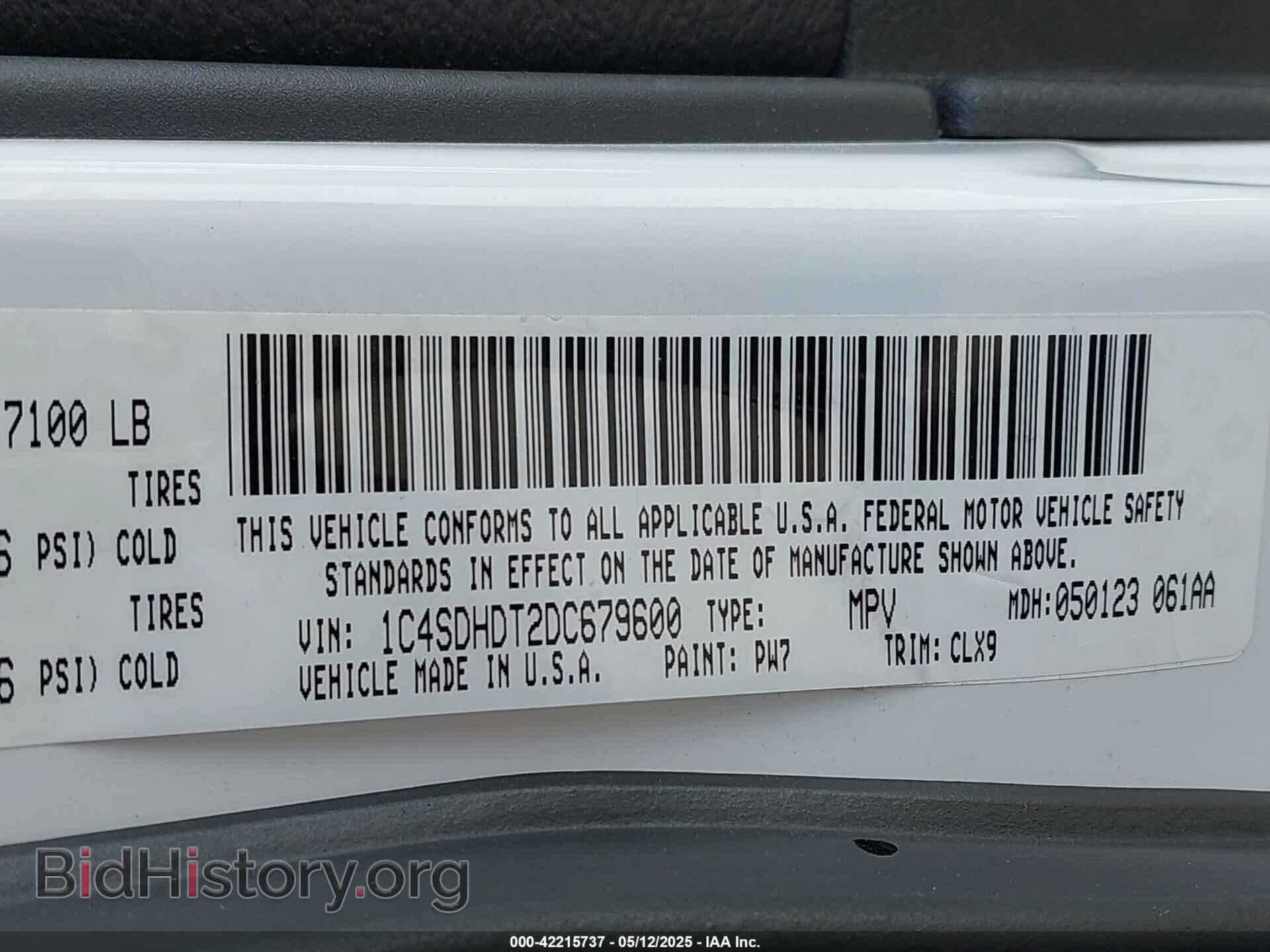 2013 DODGE DURANGO - VIN: 1C4SDHDT2DC679600 - Photo 9