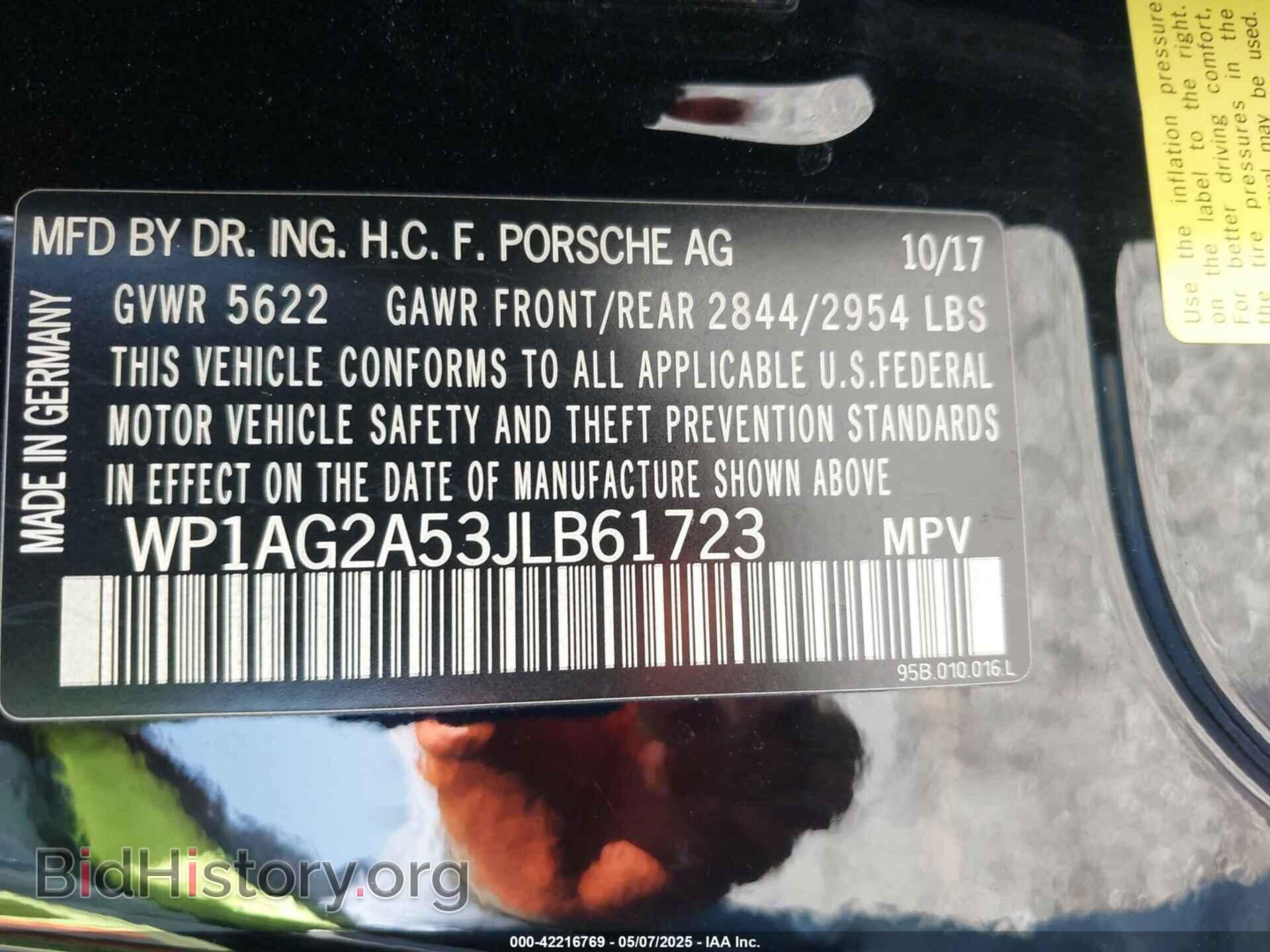 2018 PORSCHE MACAN - VIN: WP1AG2A53JLB61723 - Фото 9