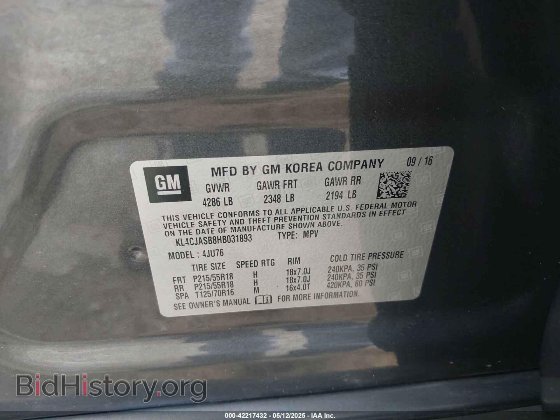 2017 BUICK ENCORE - VIN: KL4CJASB8HB031893 - Photo 9