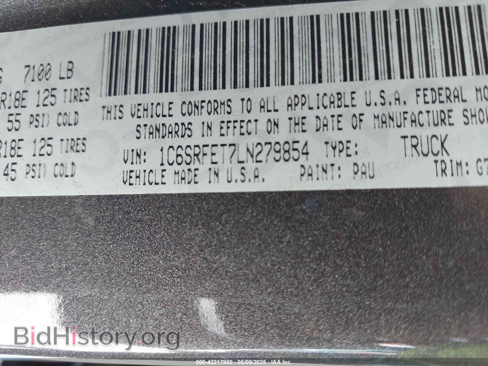 2020 RAM 1500 - VIN: 1C6SRFET7LN279854 - Фото 9