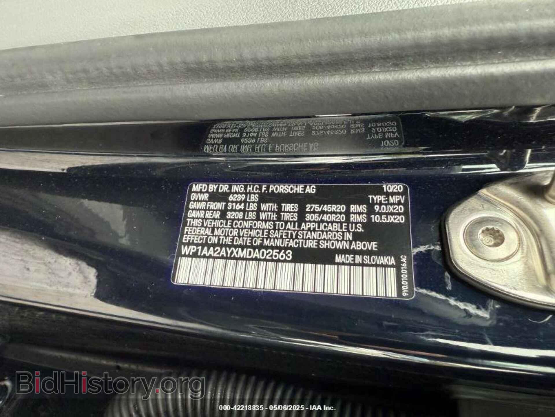 2021 PORSCHE CAYENNE - VIN: WP1AA2AYXMDA02563 - Photo 9