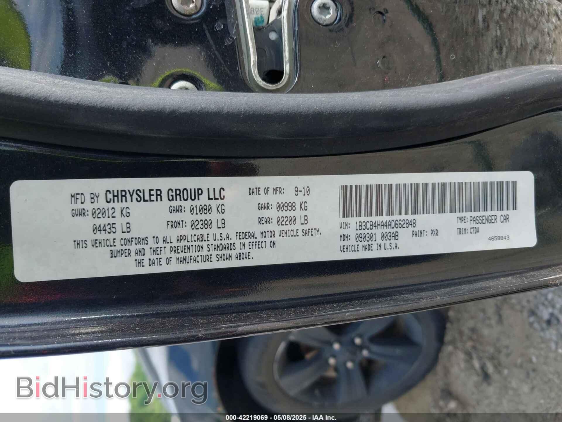 2010 DODGE CALIBER - VIN: 1B3CB4HA4AD662848 - Photo 9