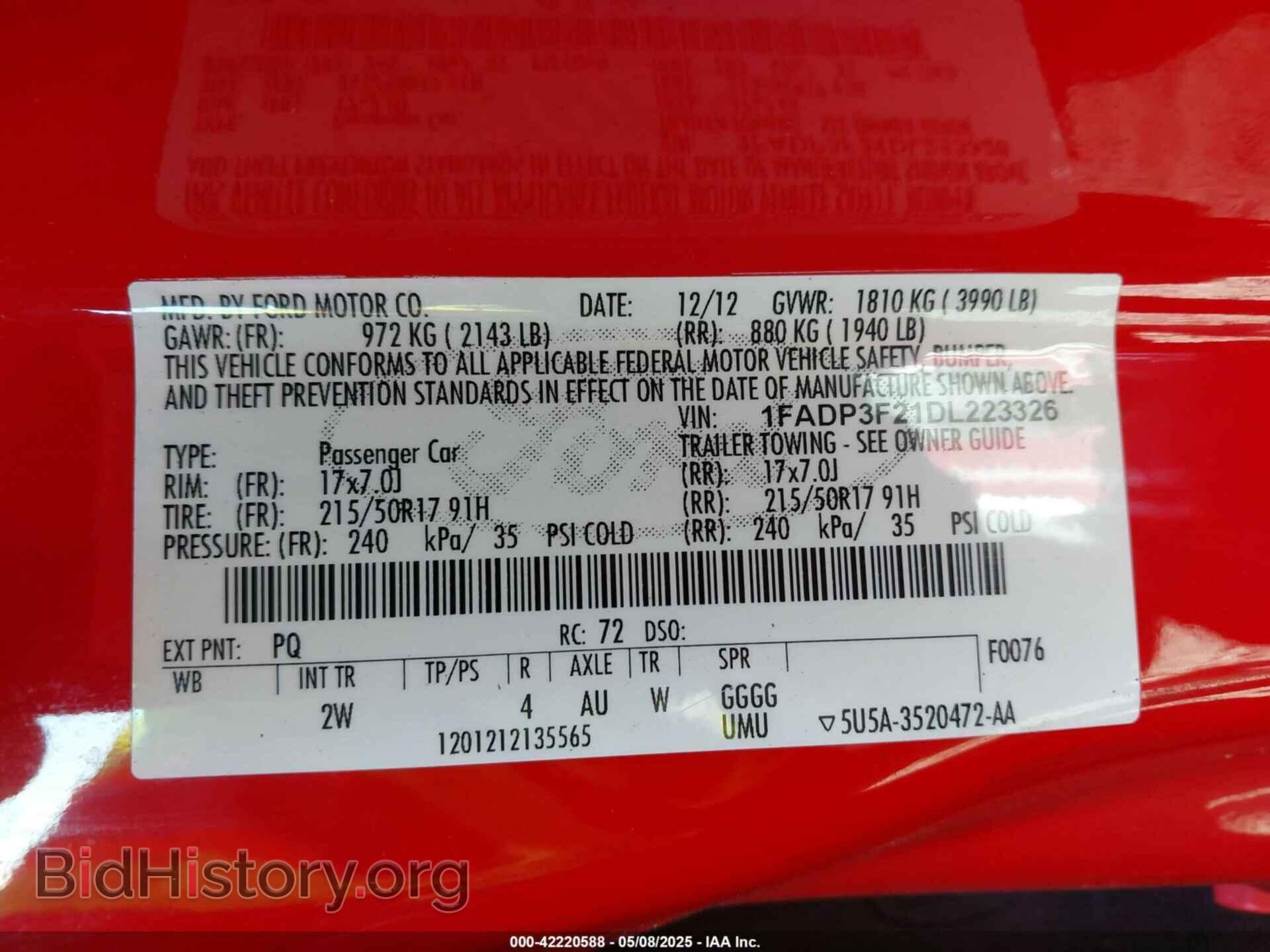2013 FORD FOCUS - VIN: 1FADP3F21DL223326 - Фото 9