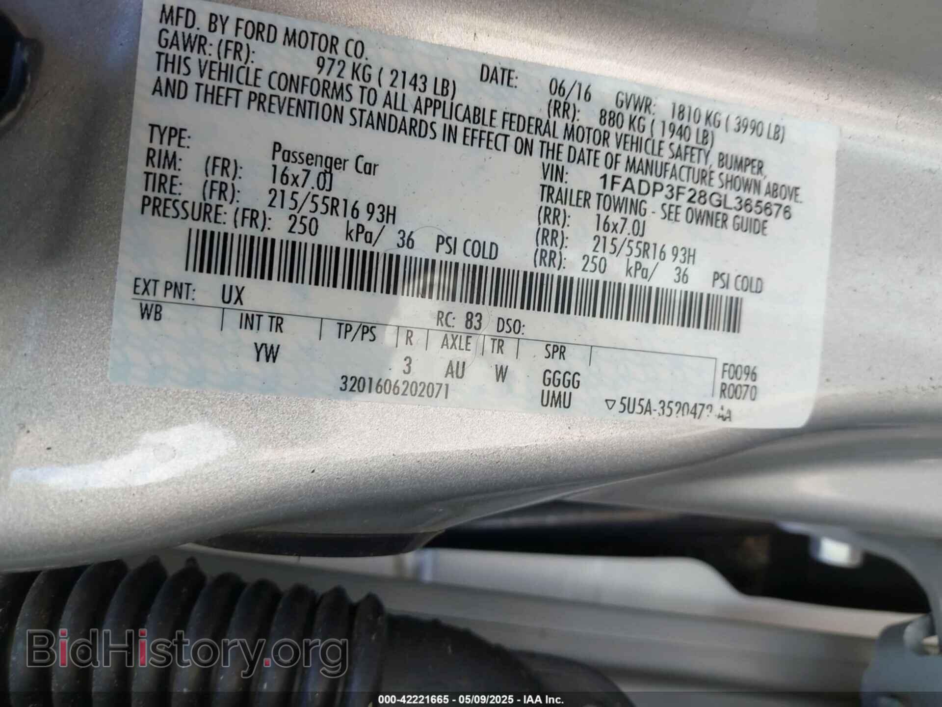 2016 FORD FOCUS - VIN: 1FADP3F28GL365676 - Фото 9