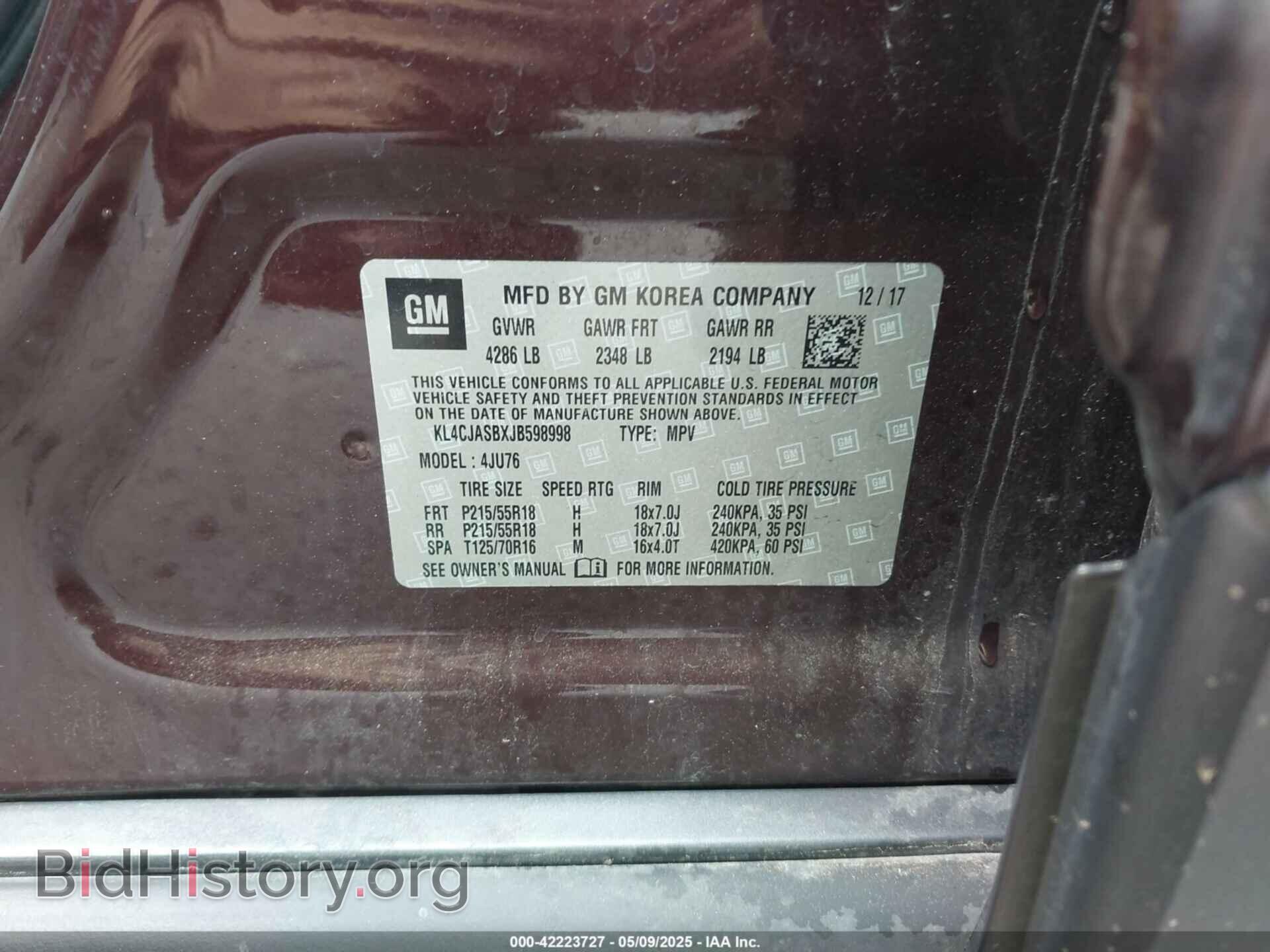 2018 BUICK ENCORE - VIN: KL4CJASBXJB598998 - Фото 9