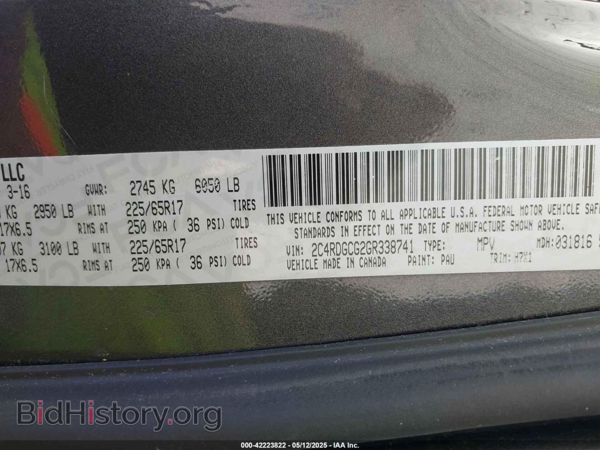 2016 DODGE GRAND CARAVAN - VIN: 2C4RDGCG2GR338741 - Фото 9