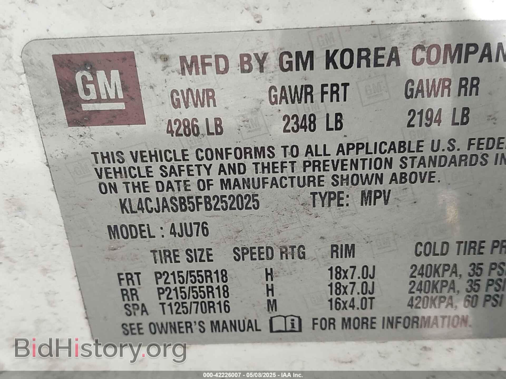 2015 BUICK ENCORE - VIN: KL4CJASB5FB252025 - Photo 9