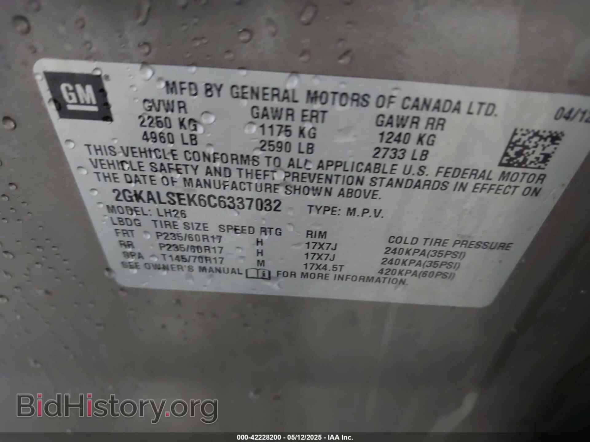2012 GMC TERRAIN - VIN: 2GKALSEK6C6337032 - Photo 9