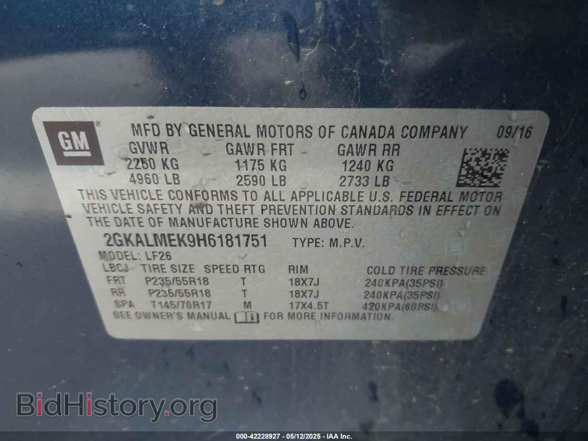 2017 GMC TERRAIN - VIN: 2GKALMEK9H6181751 - Photo 9