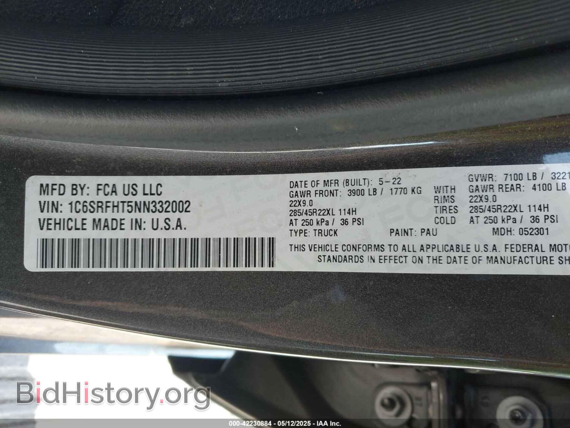 2022 RAM 1500 - VIN: 1C6SRFHT5NN332002 - Фото 9