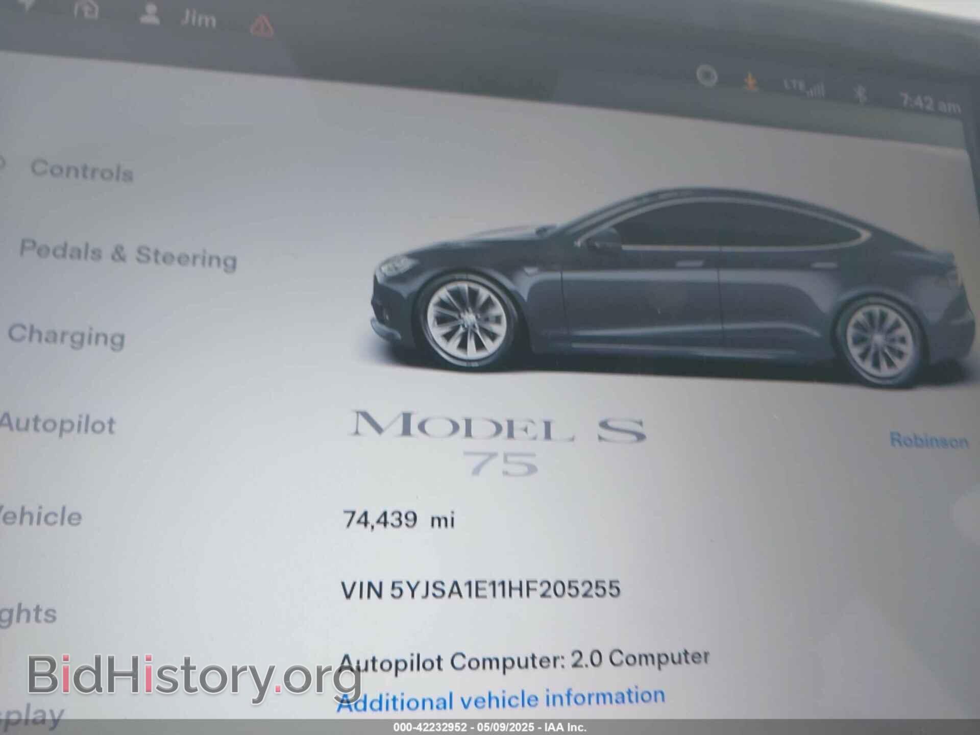 2017 TESLA MODEL S - VIN: 5YJSA1E11HF205255 - Photo 7