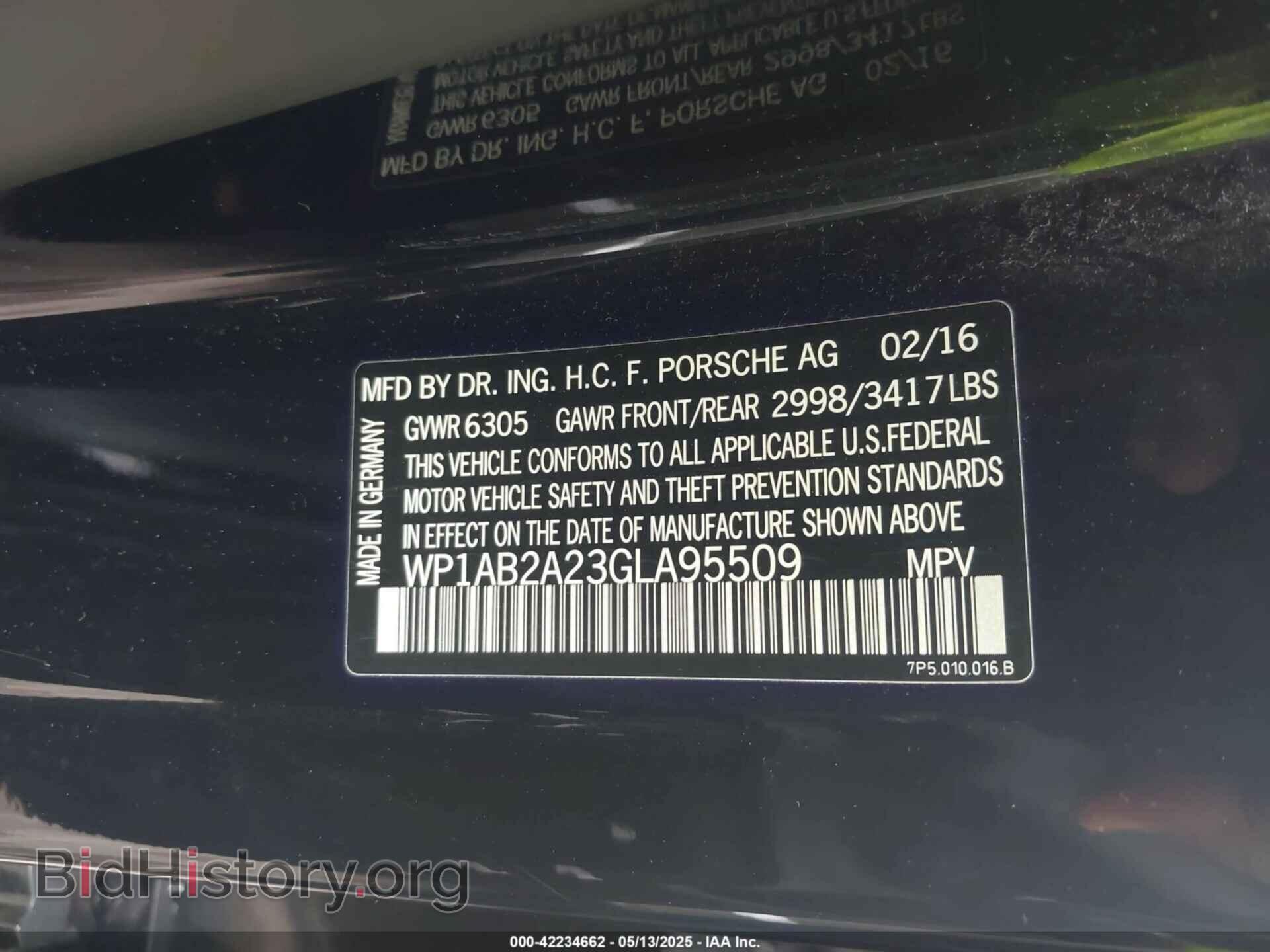 2016 PORSCHE CAYENNE - VIN: WP1AB2A23GLA95509 - Фото 9