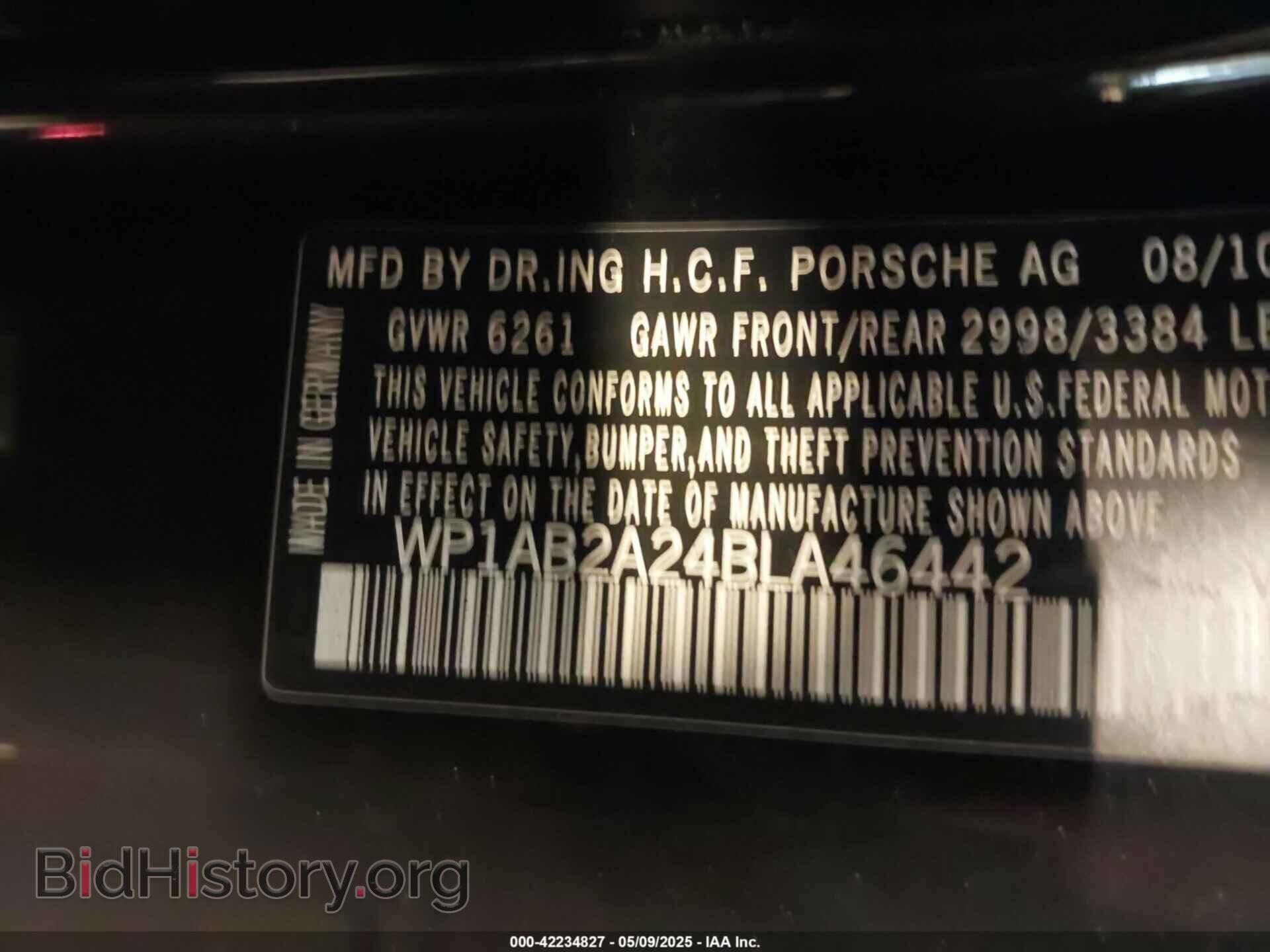 2011 PORSCHE CAYENNE - VIN: WP1AB2A24BLA46442 - Фото 9