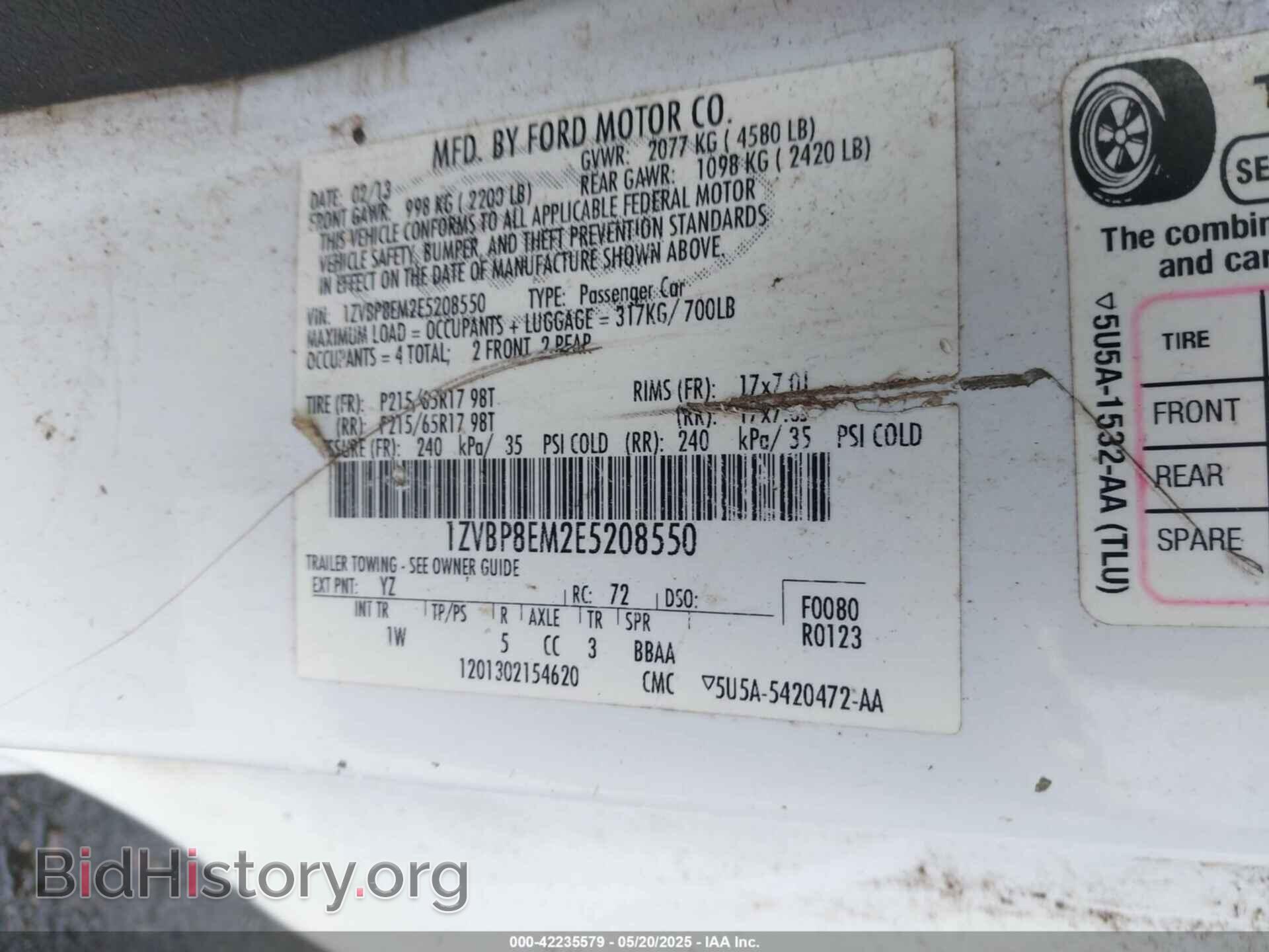 2014 FORD MUSTANG - VIN: 1ZVBP8EM2E5208550 - Фото 9